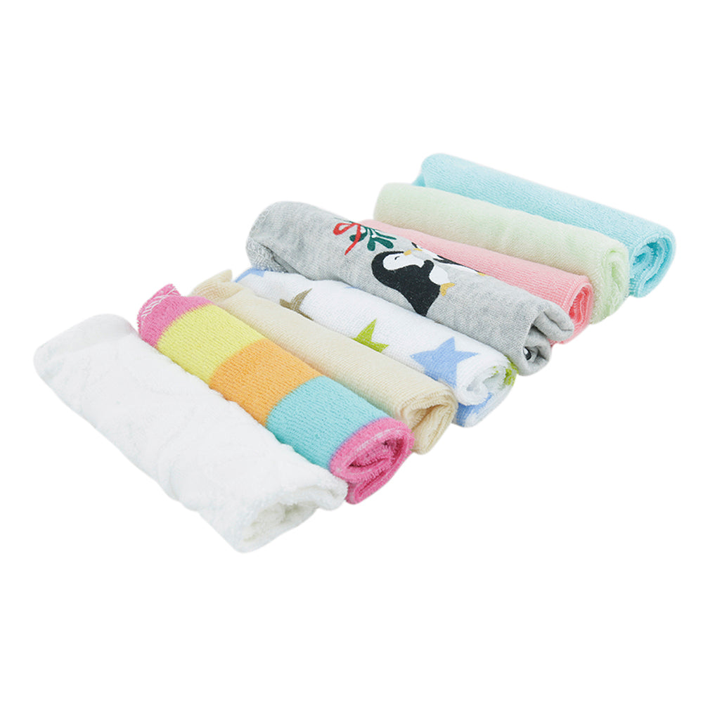 Printed Multi-Colored 8 Pk Wash Cloth
