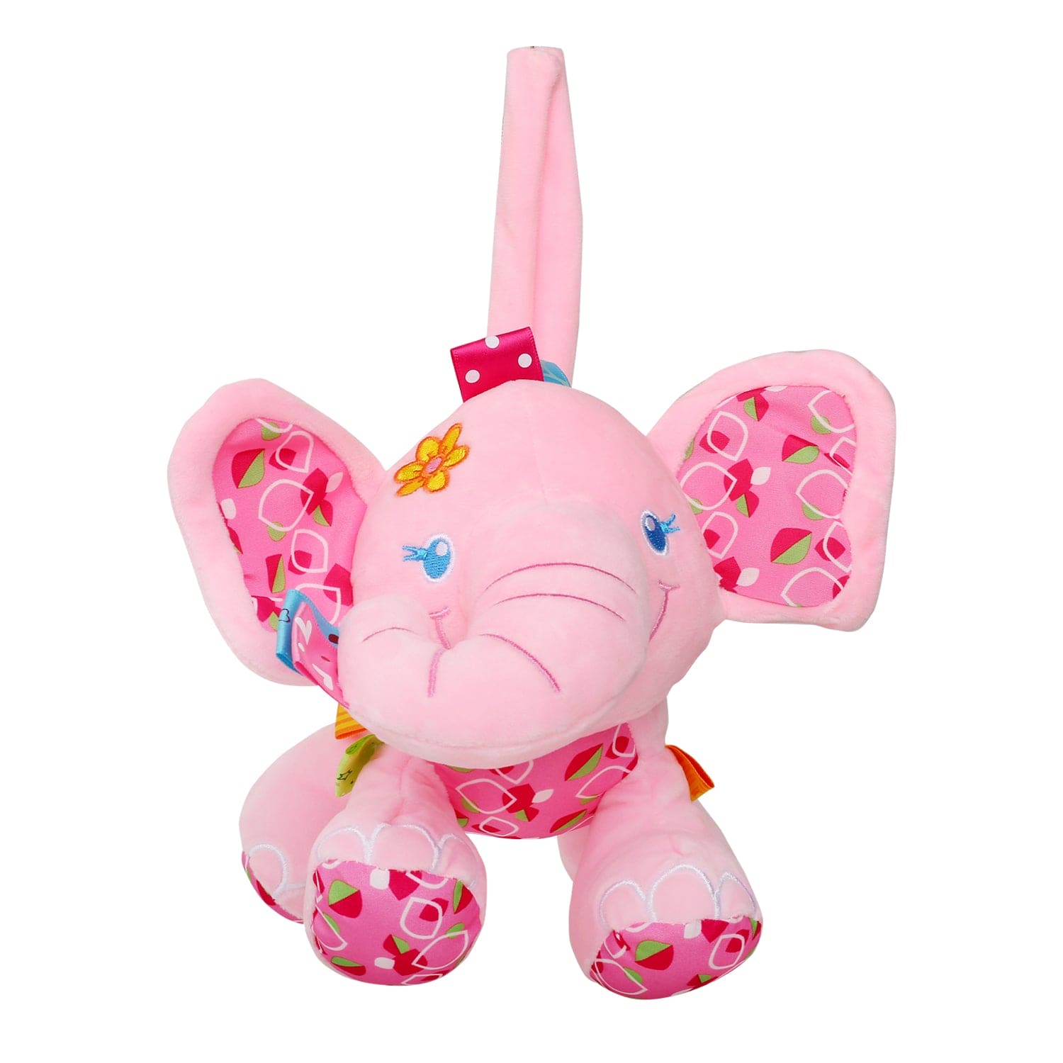 Pretty Elephant Pink Hanging Pulling Toy - Baby Moo