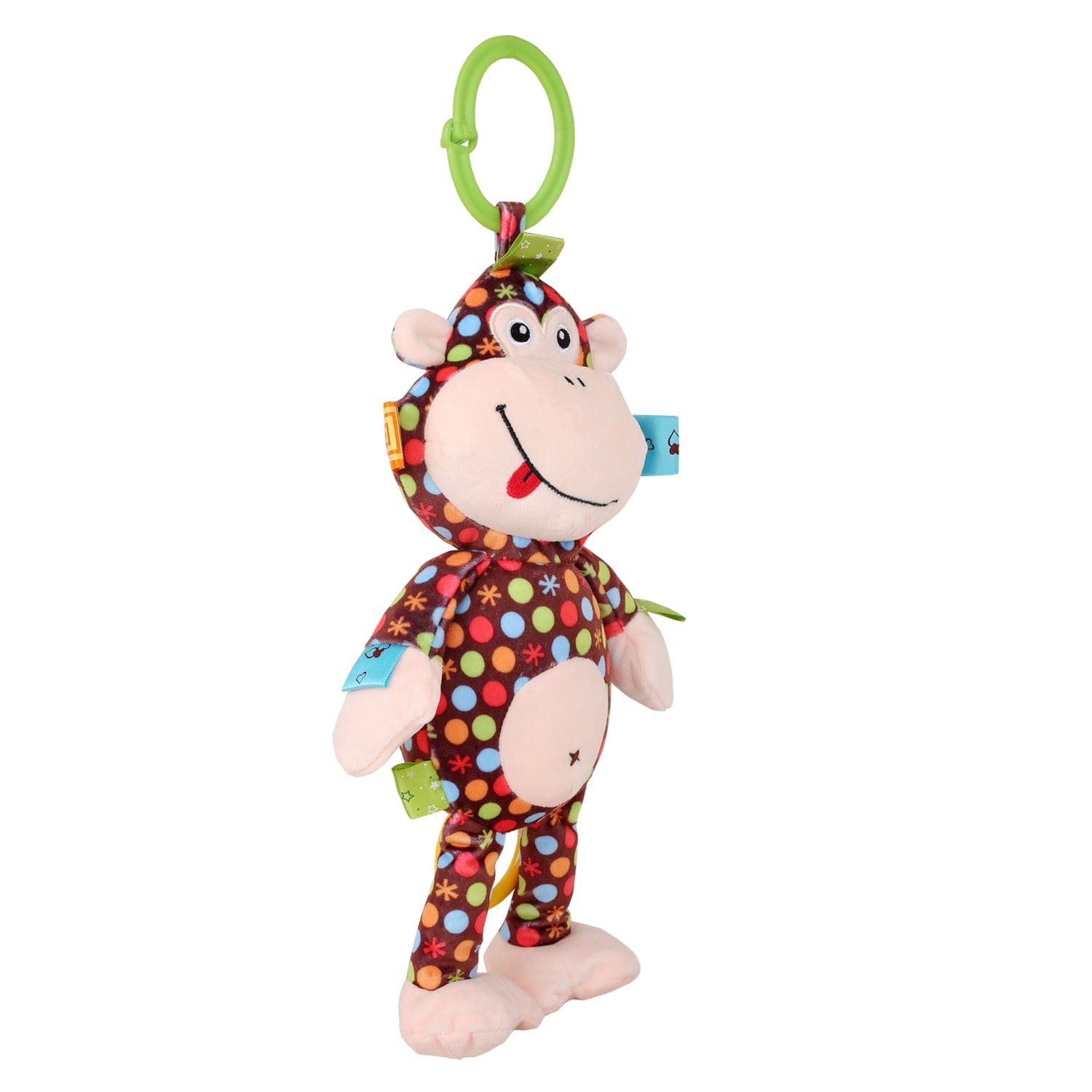 Polka Dotted Monkey Multicolour Hanging Pulling Toy - Baby Moo