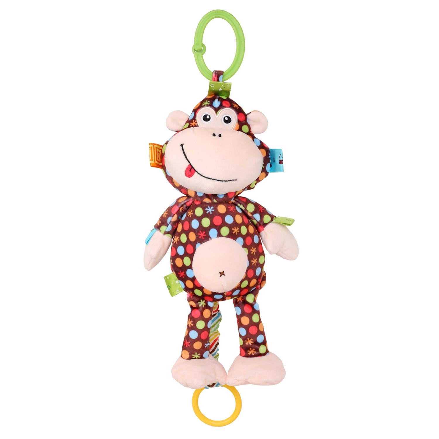 Polka Dotted Monkey Multicolour Hanging Pulling Toy - Baby Moo