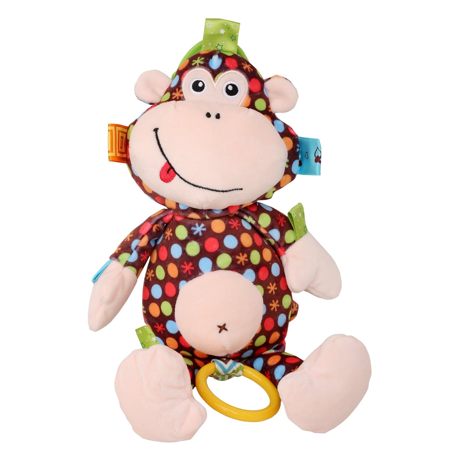Polka Dotted Monkey Multicolour Hanging Pulling Toy - Baby Moo