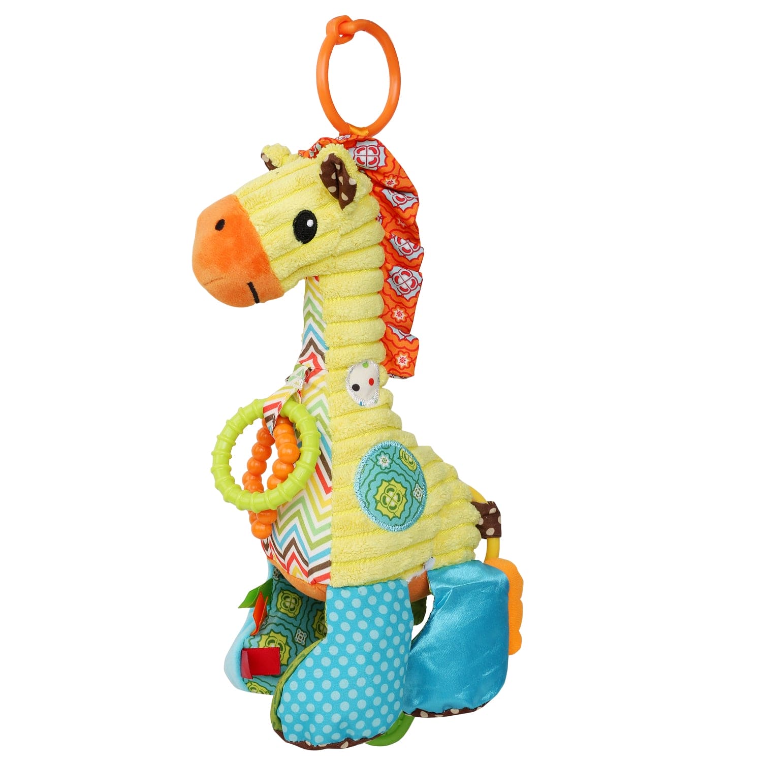 Giraffe Yellow Pulling Toy With Teether - Baby Moo