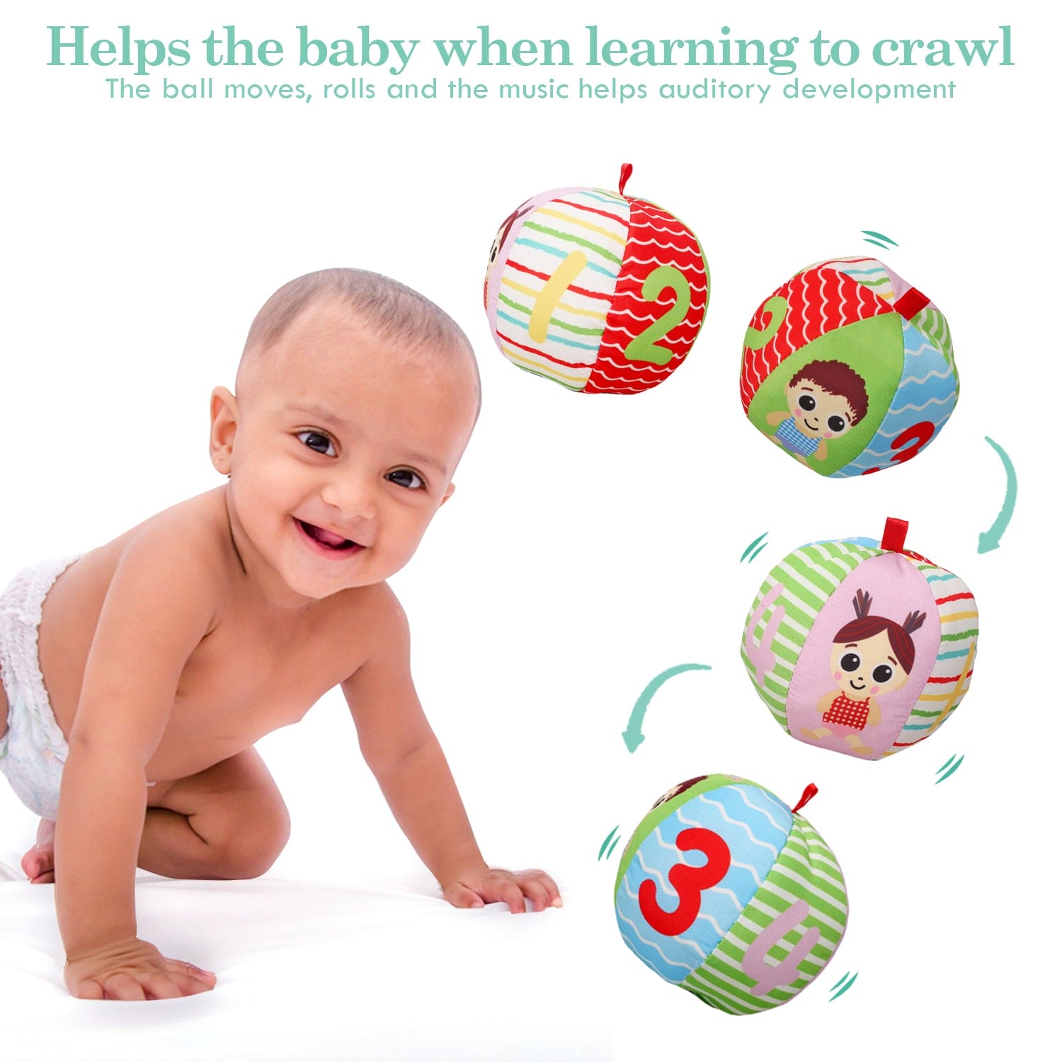 Numbers Pink Rattle Ball - Baby Moo