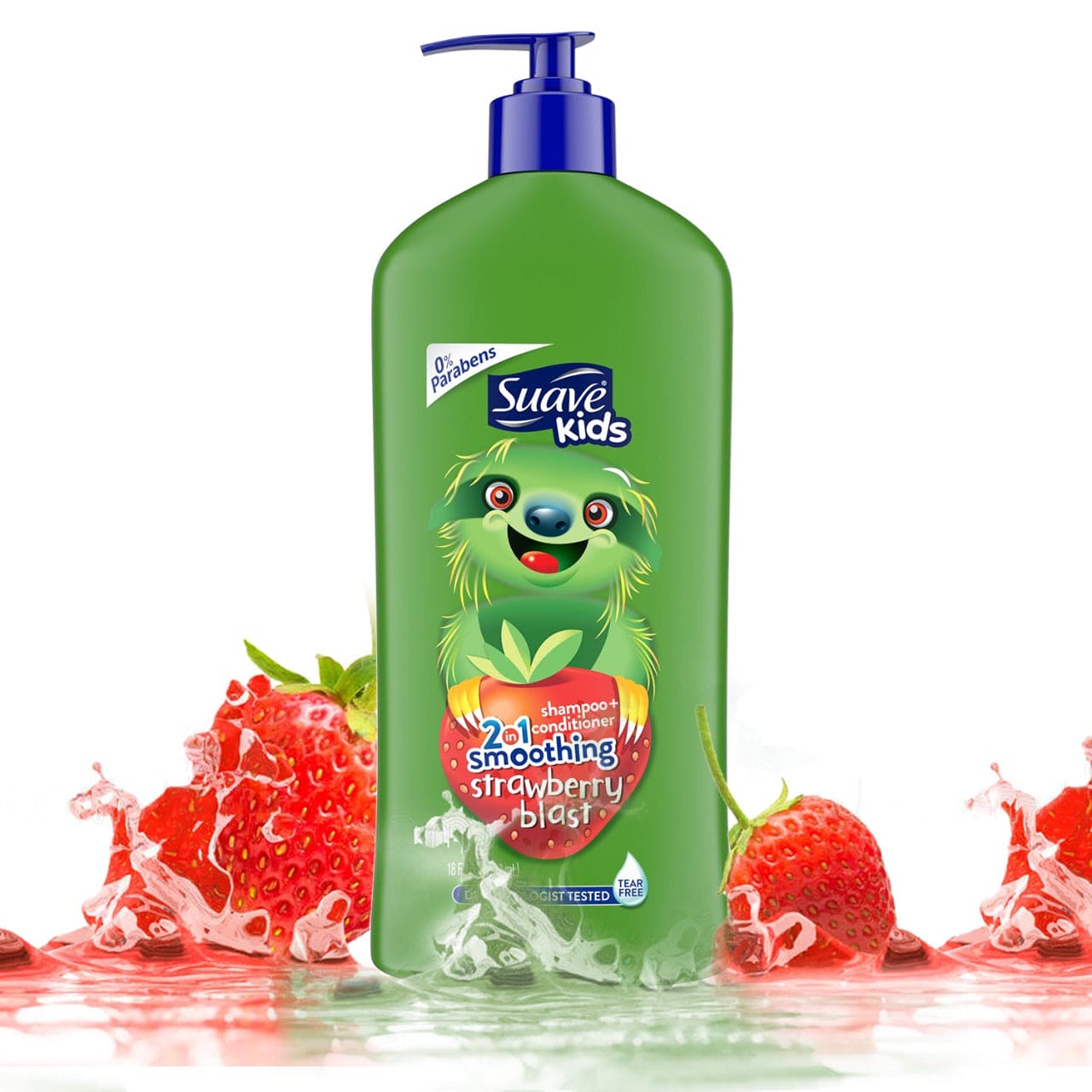 Suave Kids 2in1 Shampoo + Conditioner Smoothing Strawberry Blast 532ml Green - Baby Moo