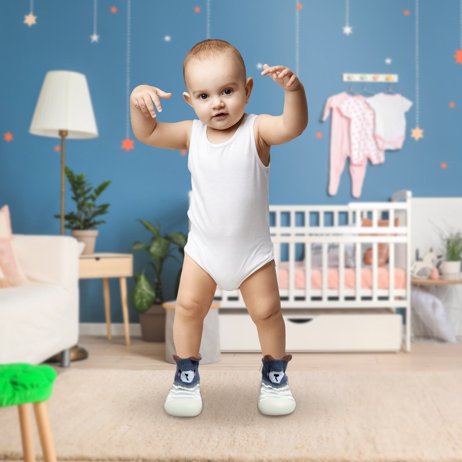 World At My Feet White Slip-On Shoes - Baby Moo