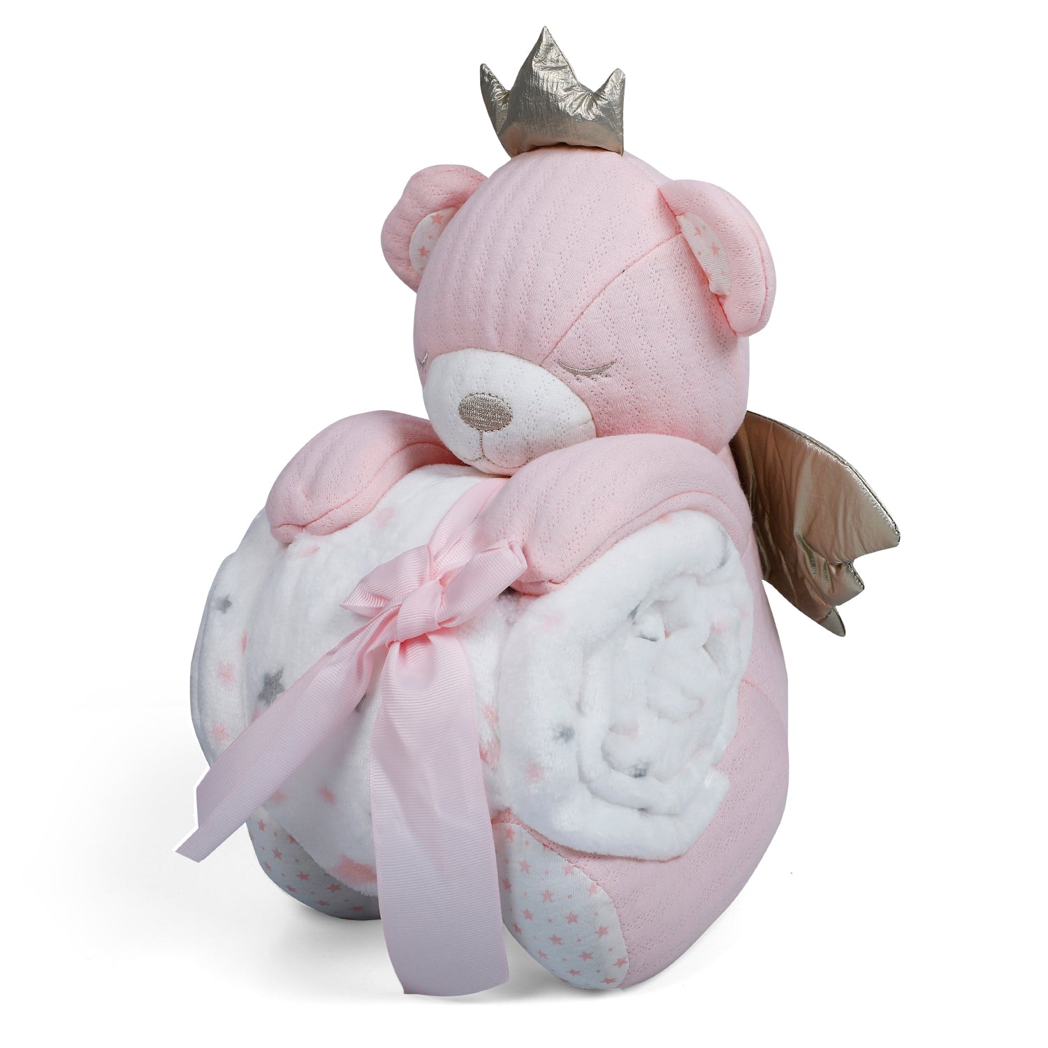 Baby Moo Princess Bear Cozy Plush Toy Blanket - Pink - Baby Moo