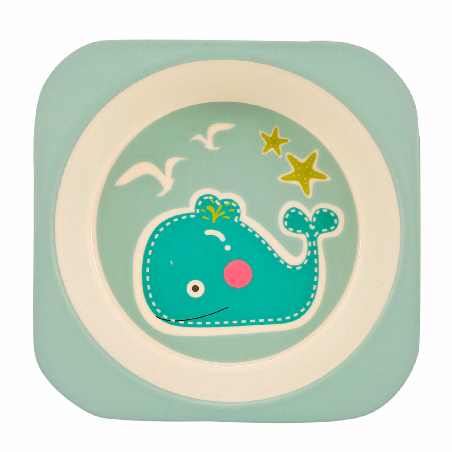 Whale Sea Green Bamboo Fiber Dinner Set - Baby Moo