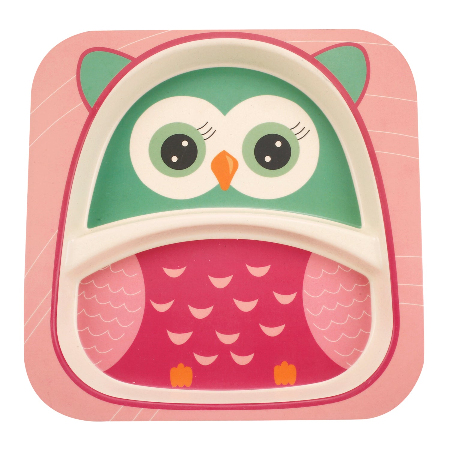 Owl Pink Bamboo Fiber Dinner Set - Baby Moo