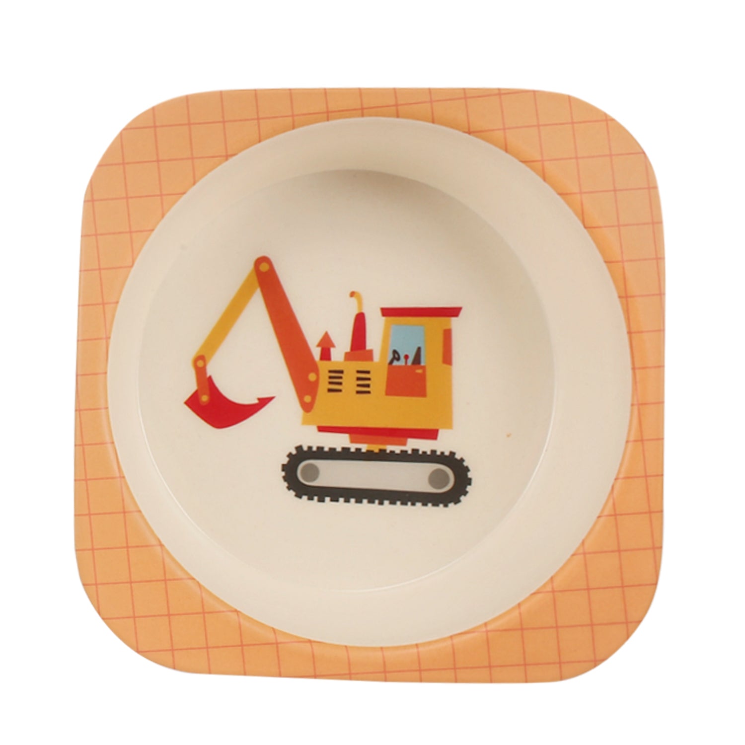 Construction Trucks Yellow Bamboo Fiber Dinner Set - Baby Moo