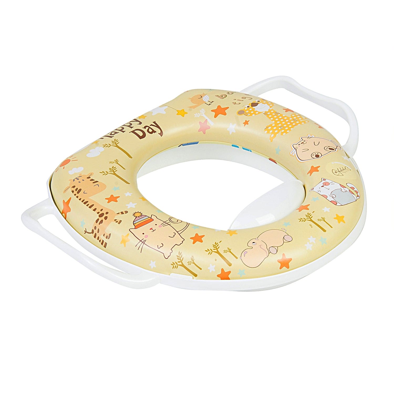 I Love Animals Yellow Potty Seat With Handle - Baby Moo