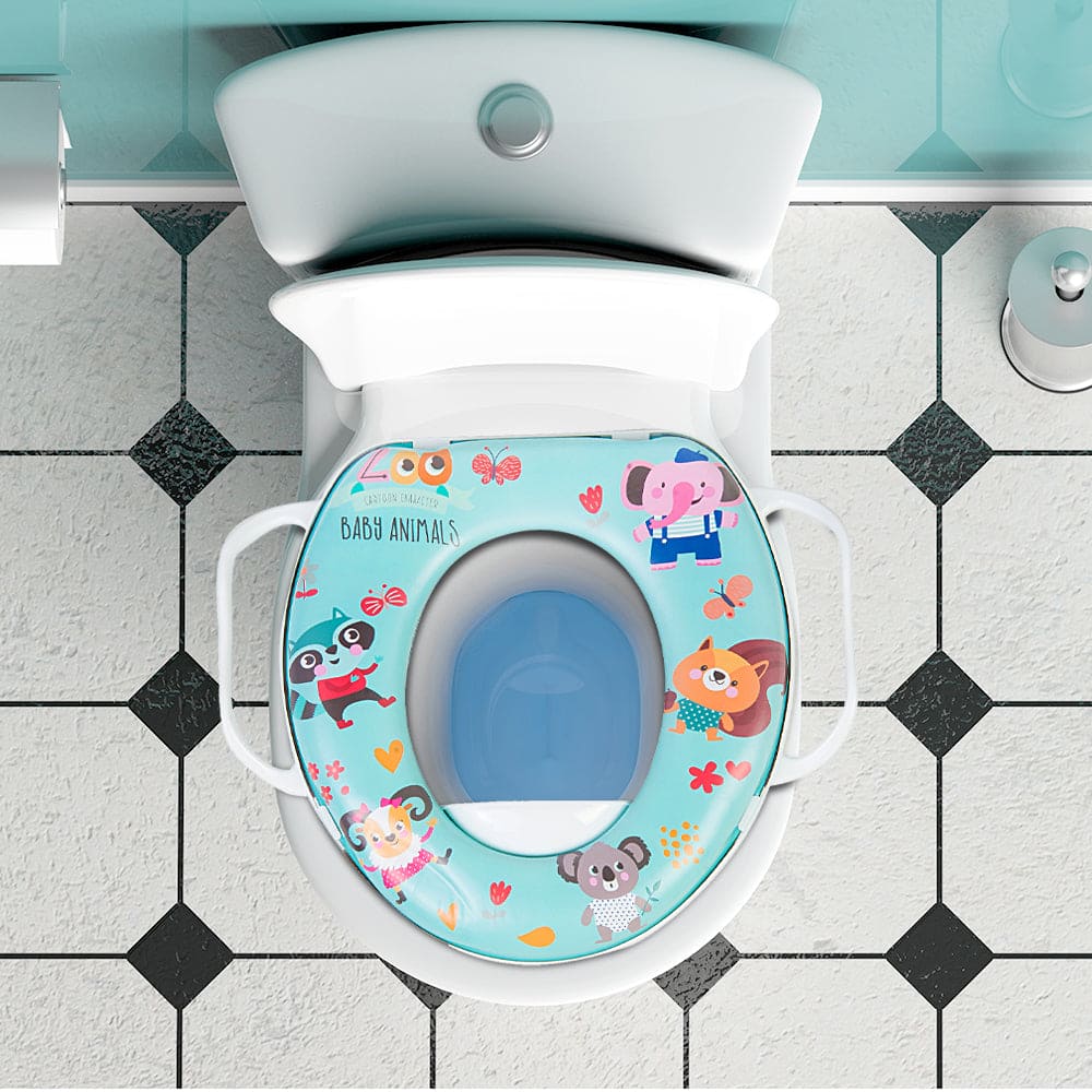 Animals Blue Potty Seat With Handle