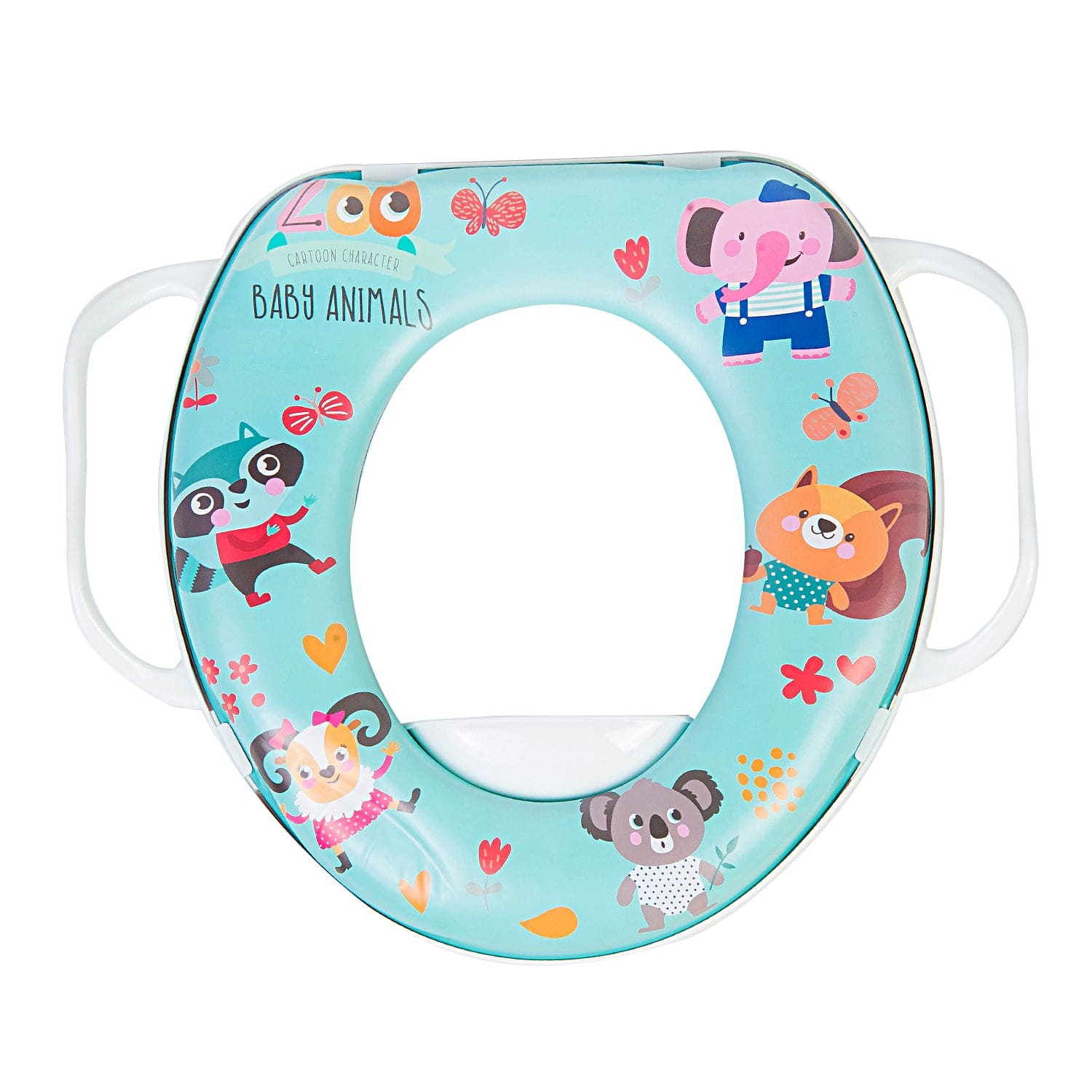 Animals Blue Potty Seat With Handle