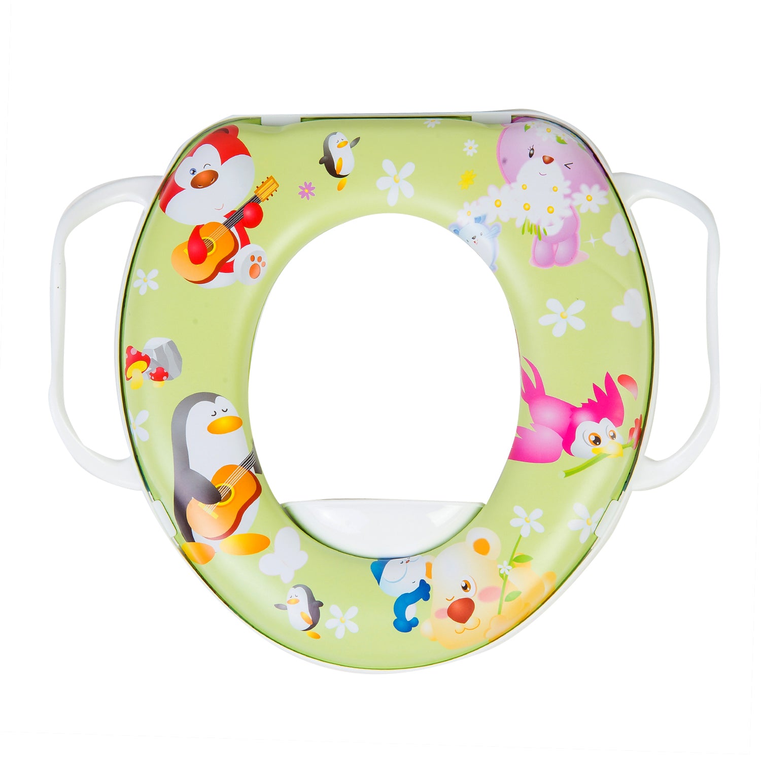 Penguins Green Potty Seat With Handle - Baby Moo