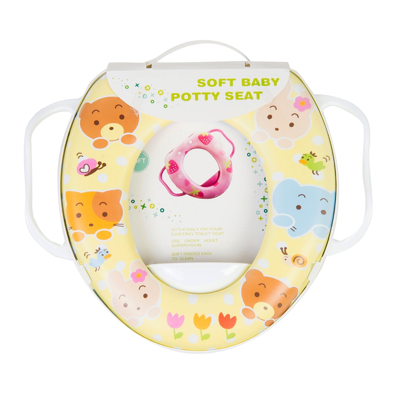 Animals Yellow Potty Seat With Handle - Baby Moo