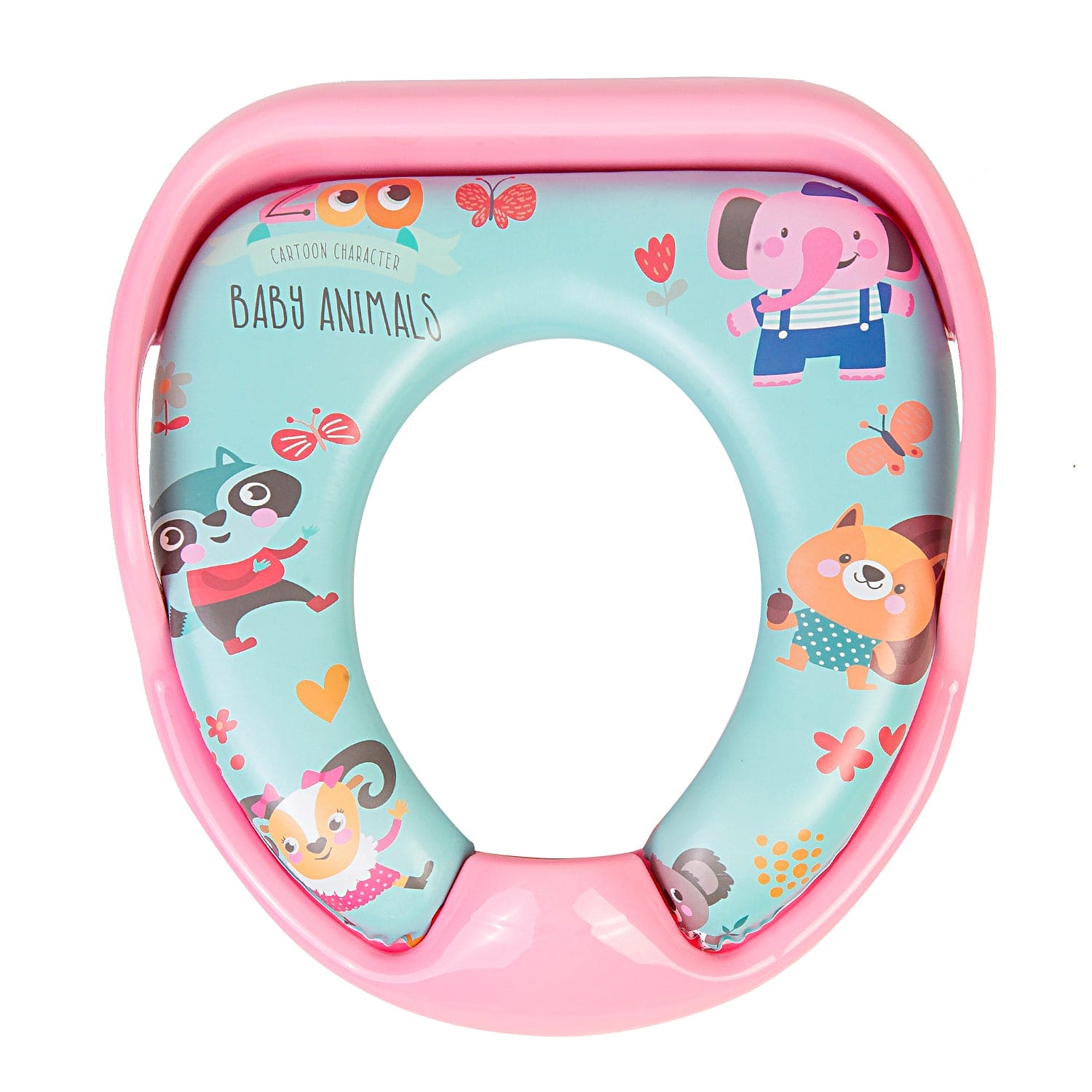 Animals Blue And Pink Potty Seat With Handle And Back Support - Baby Moo