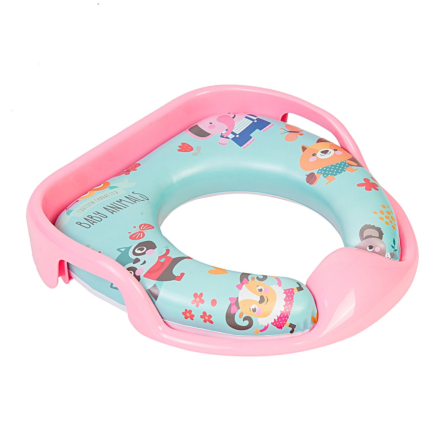 Animals Blue And Pink Potty Seat With Handle And Back Support - Baby Moo