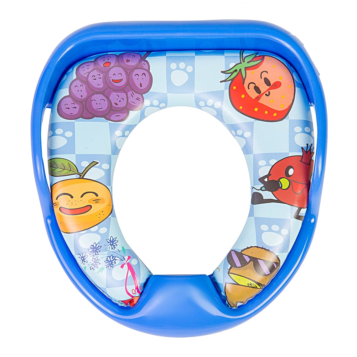 Fruits Blue Potty Seat With Handle And Back Support - Baby Moo