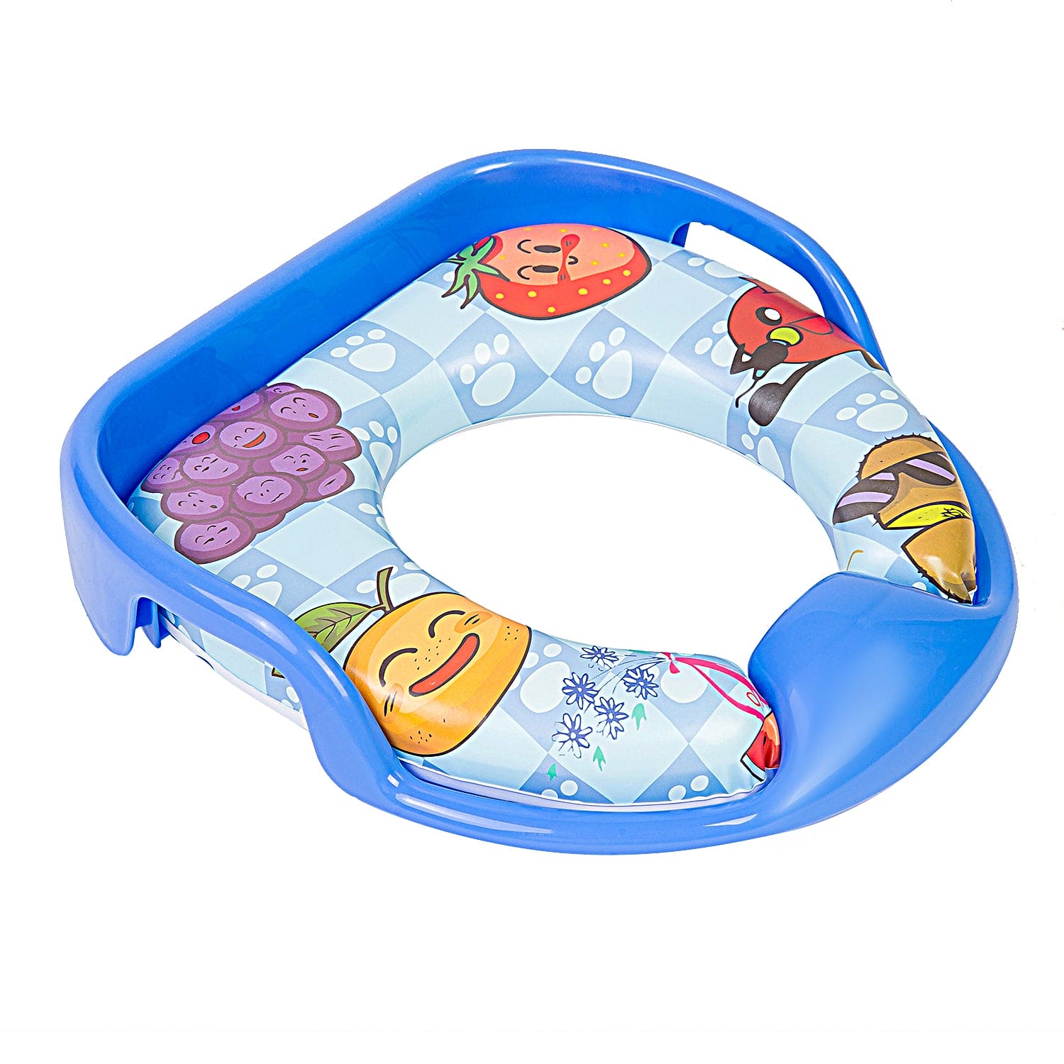 Fruits Blue Potty Seat With Handle And Back Support - Baby Moo
