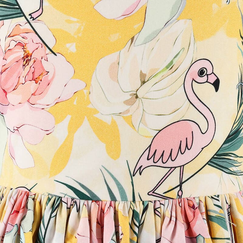 Stella Rossa Flamingo Dress - Yellow
