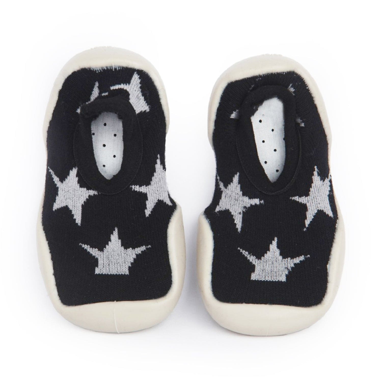 Jumping Star Black Slip-On Shoes