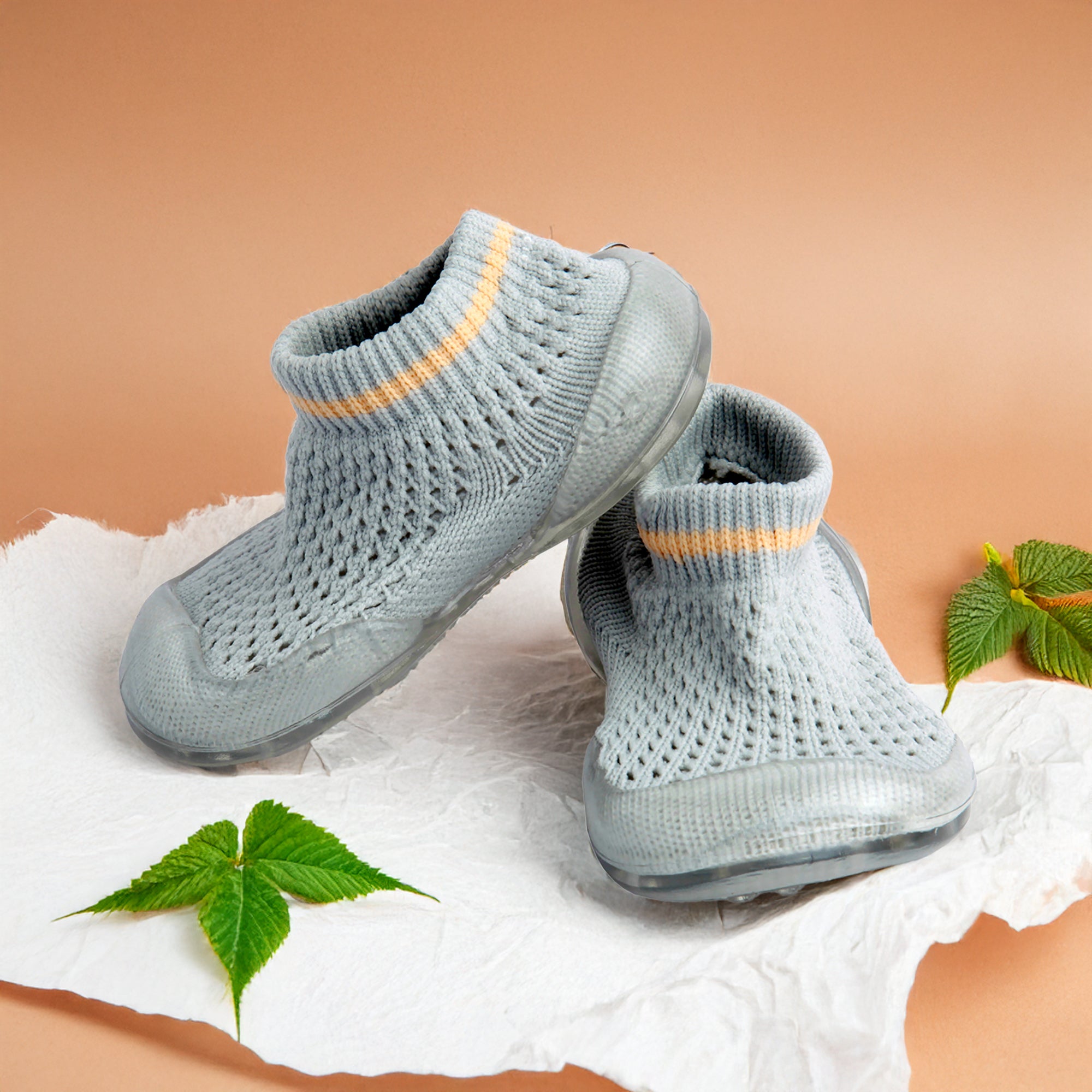 Comfy Knitted Grey Slip-On Shoes