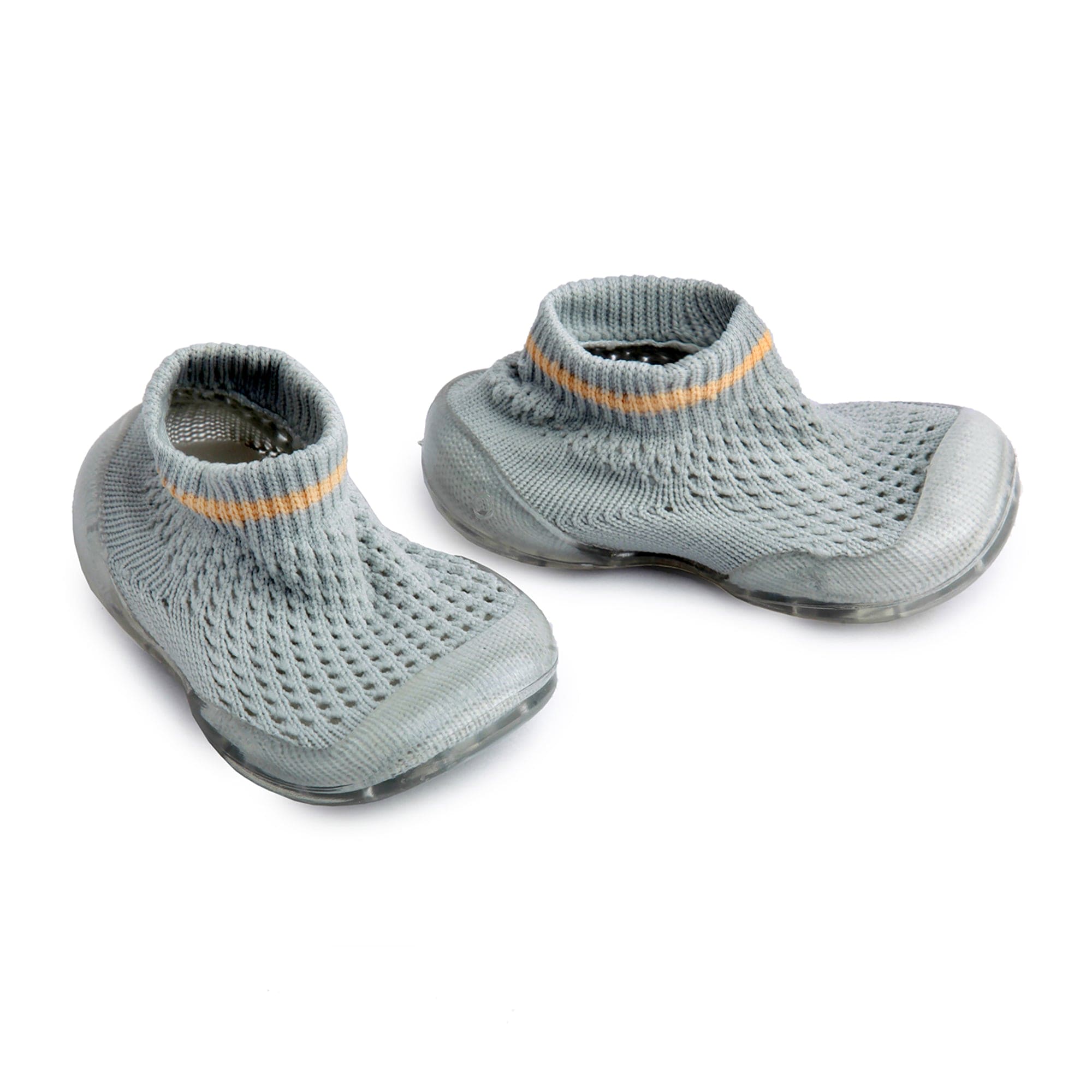 Comfy Knitted Grey Slip-On Shoes