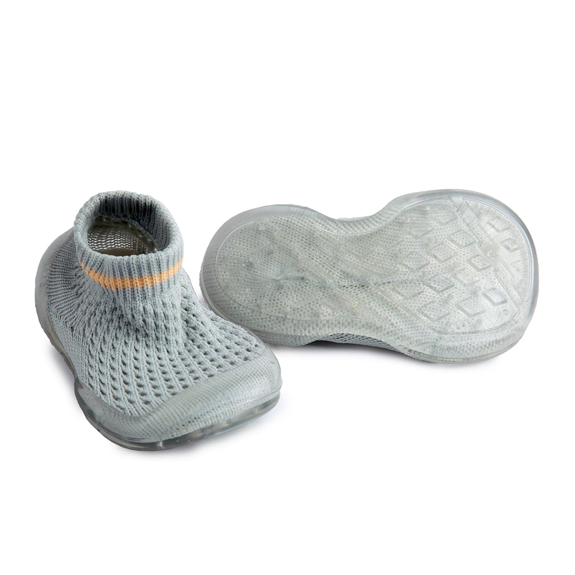 Comfy Knitted Grey Slip-On Shoes