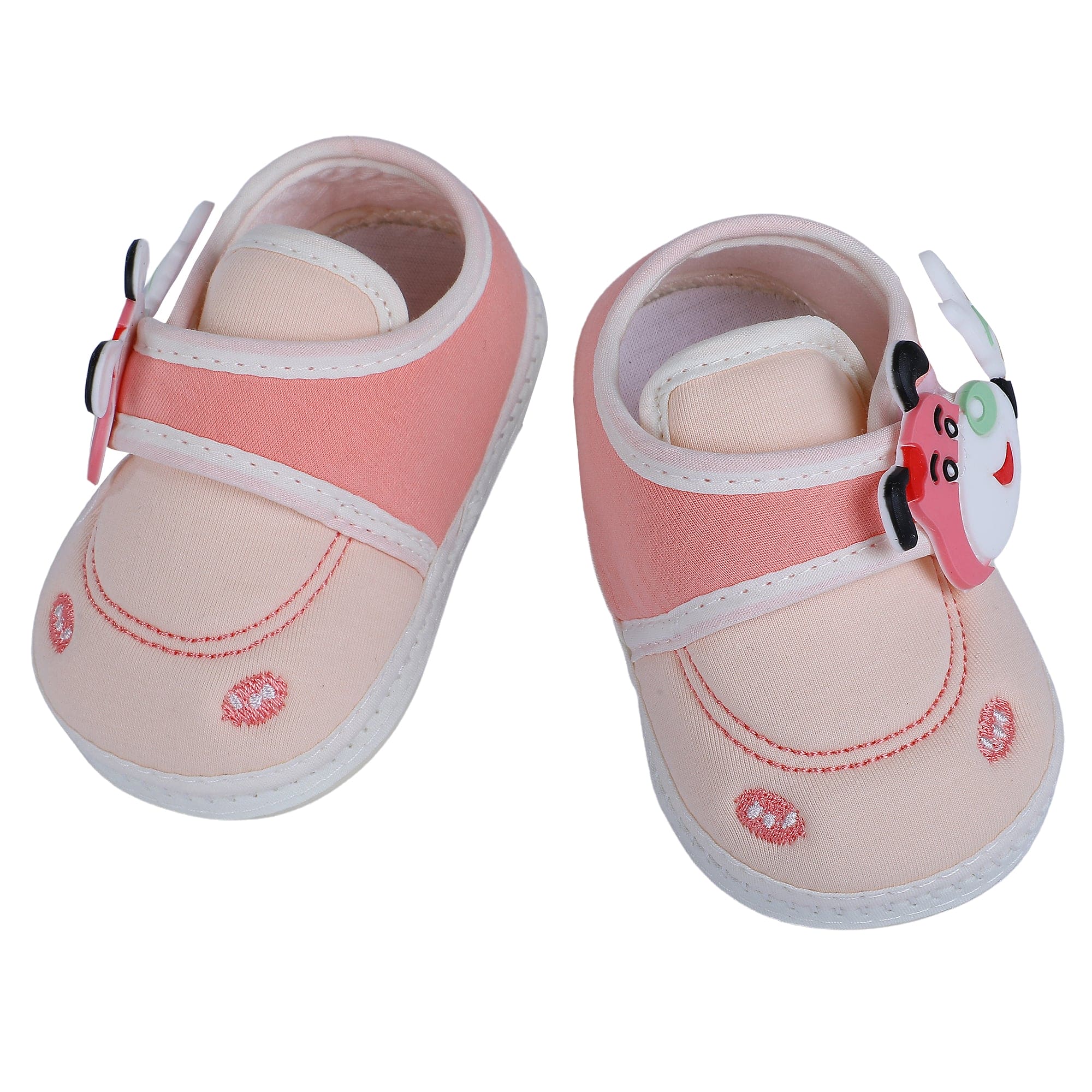 Baby Moo Puppy Face Soft Sole Anti-Slip Booties - Pink