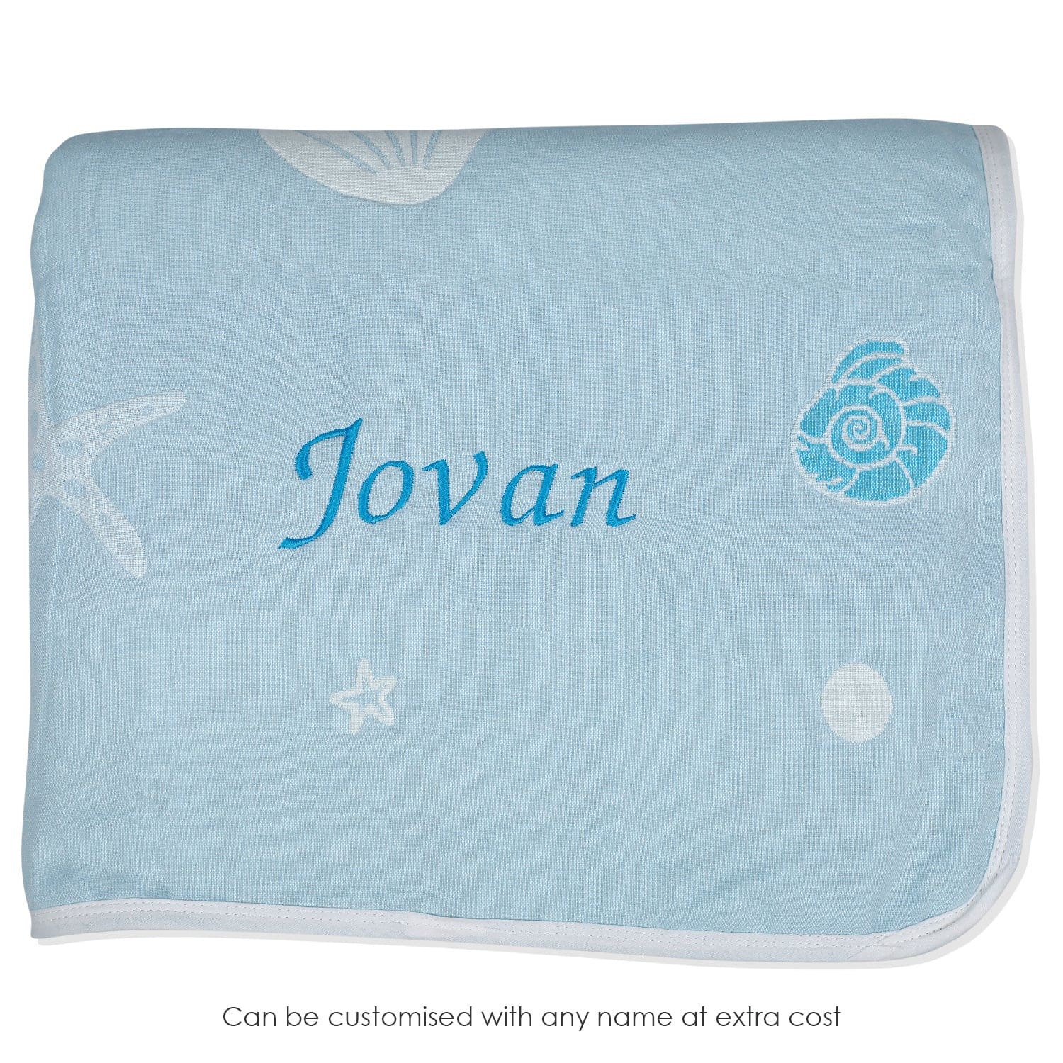 Atlantis Sky Blue Embossed Baby Large Muslin Blanket