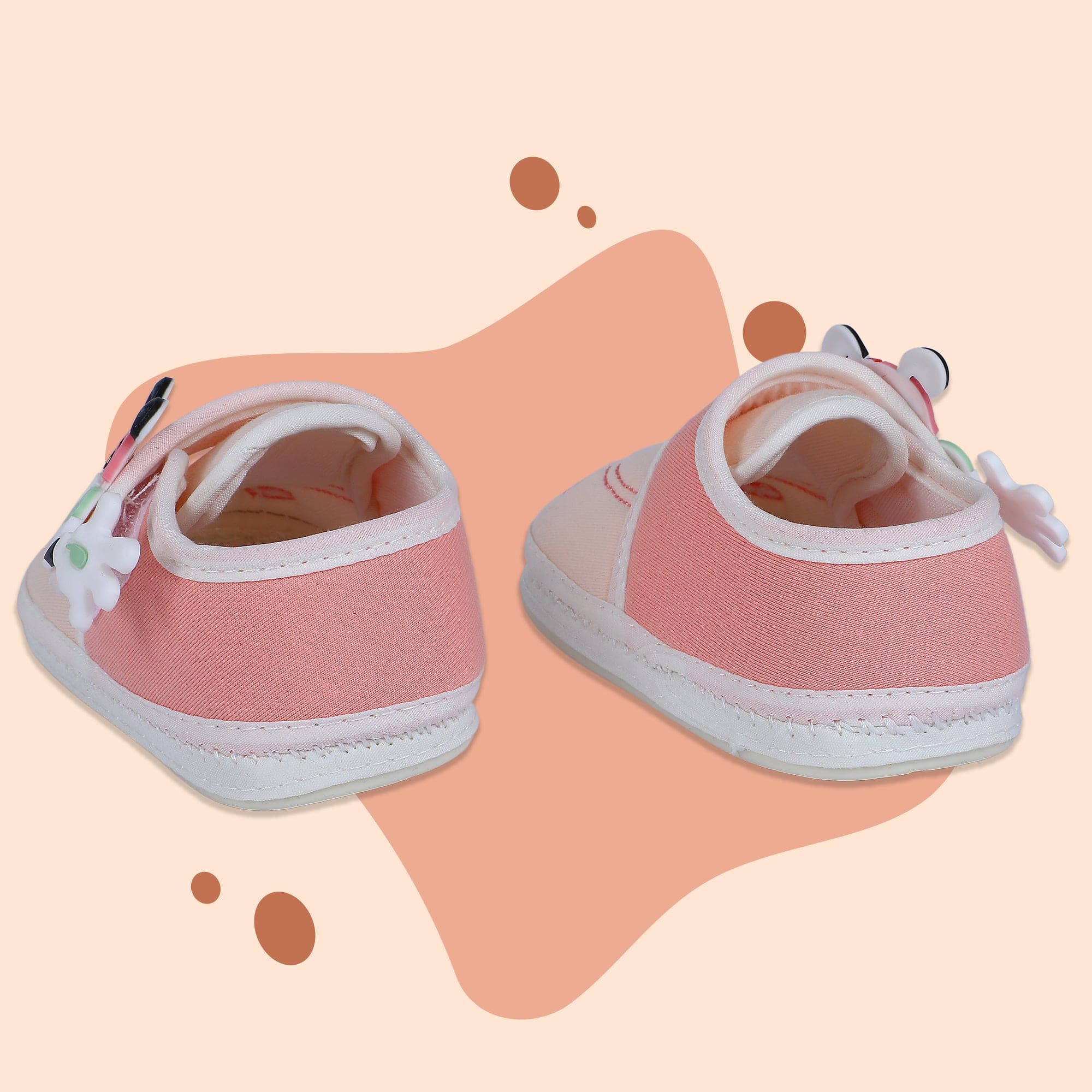 Baby Moo Puppy Face Soft Sole Anti-Slip Booties - Pink