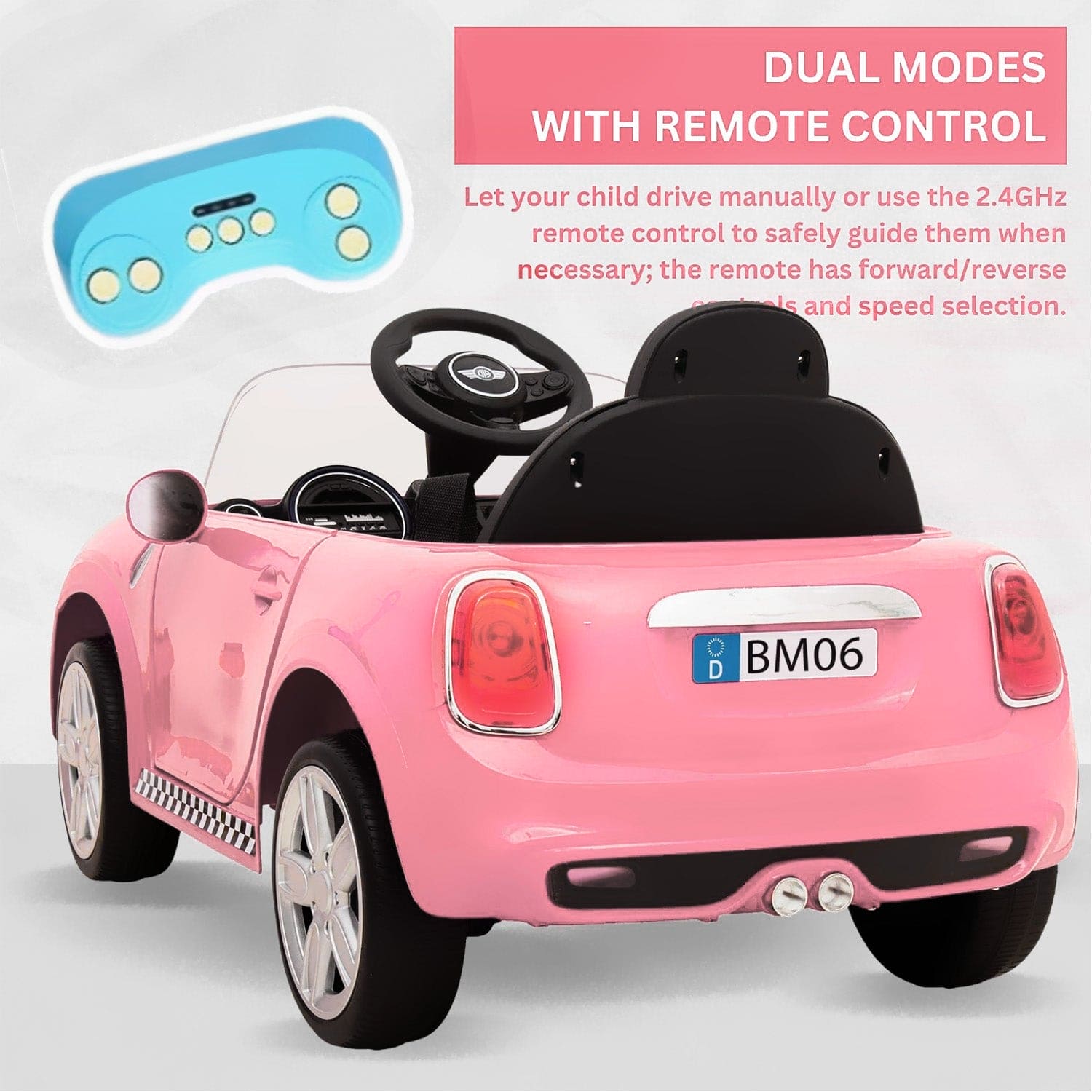 Kids pink 2024 mini cooper