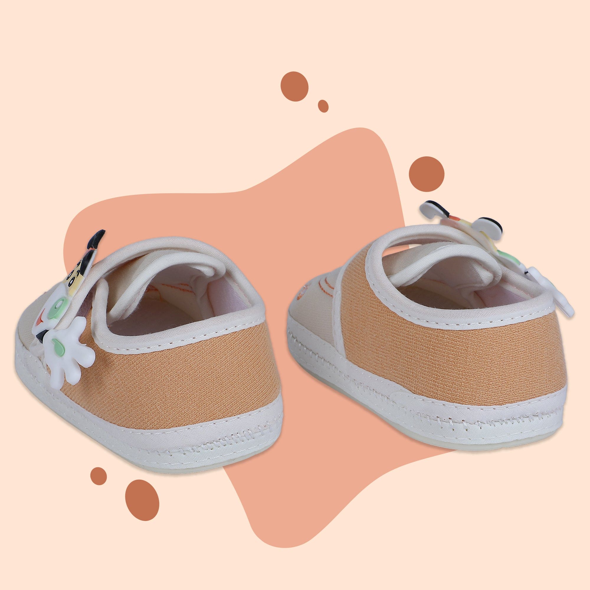 Baby Moo Puppy Face Soft Sole Anti-Slip Booties - Beige