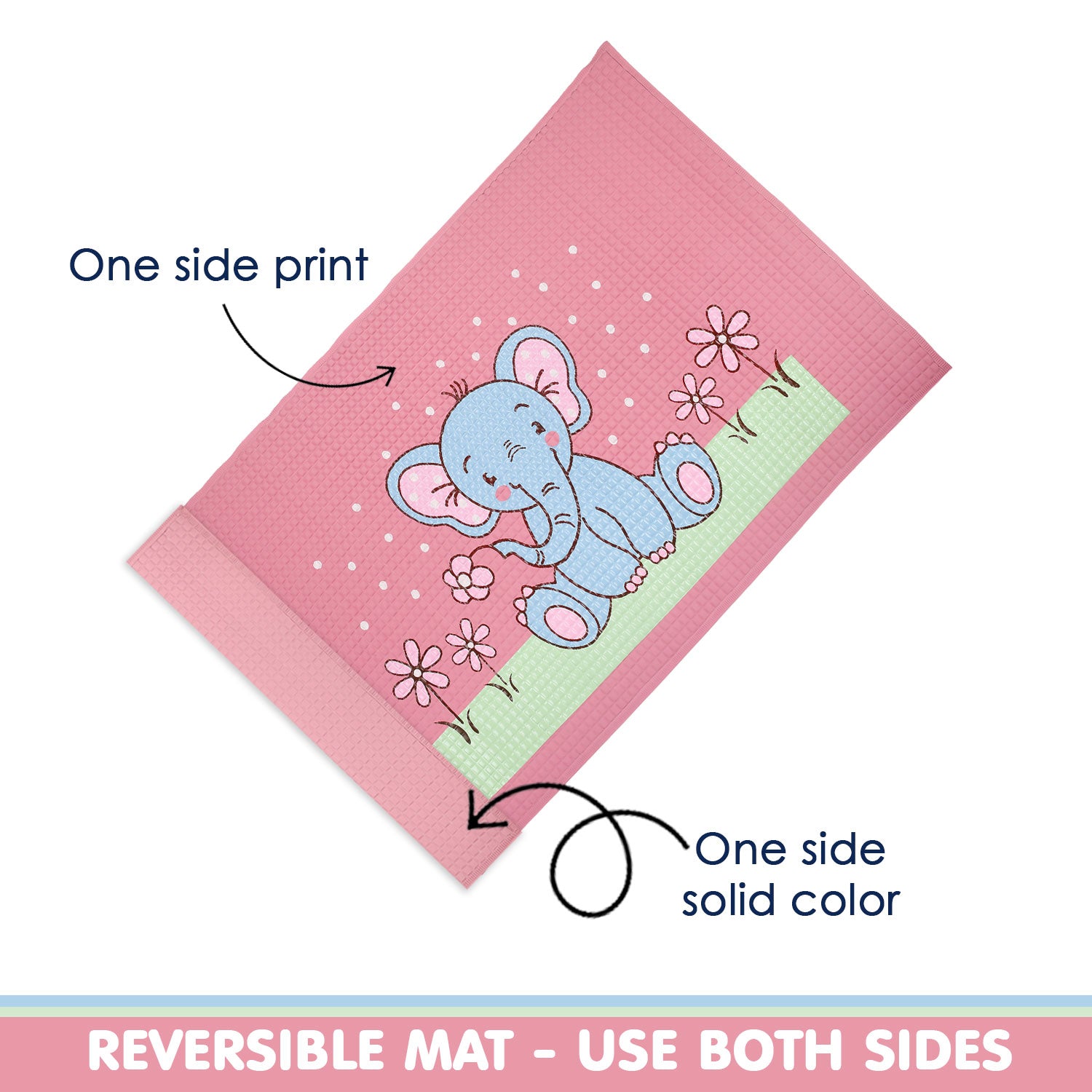 Elephant Pink And Blue Massage Mat