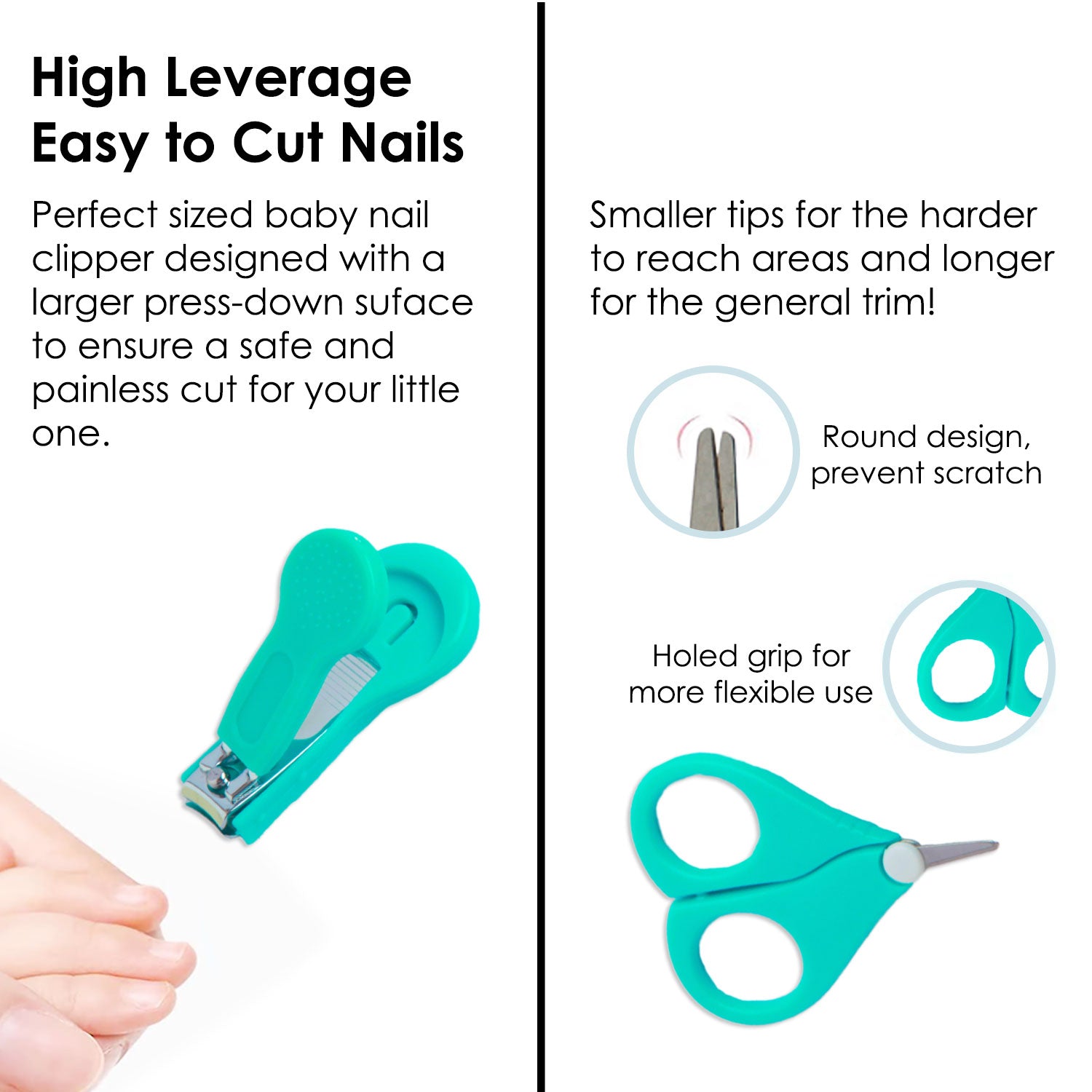 Grooming My Star Turquoise 4 Pcs Nail Clipper Set