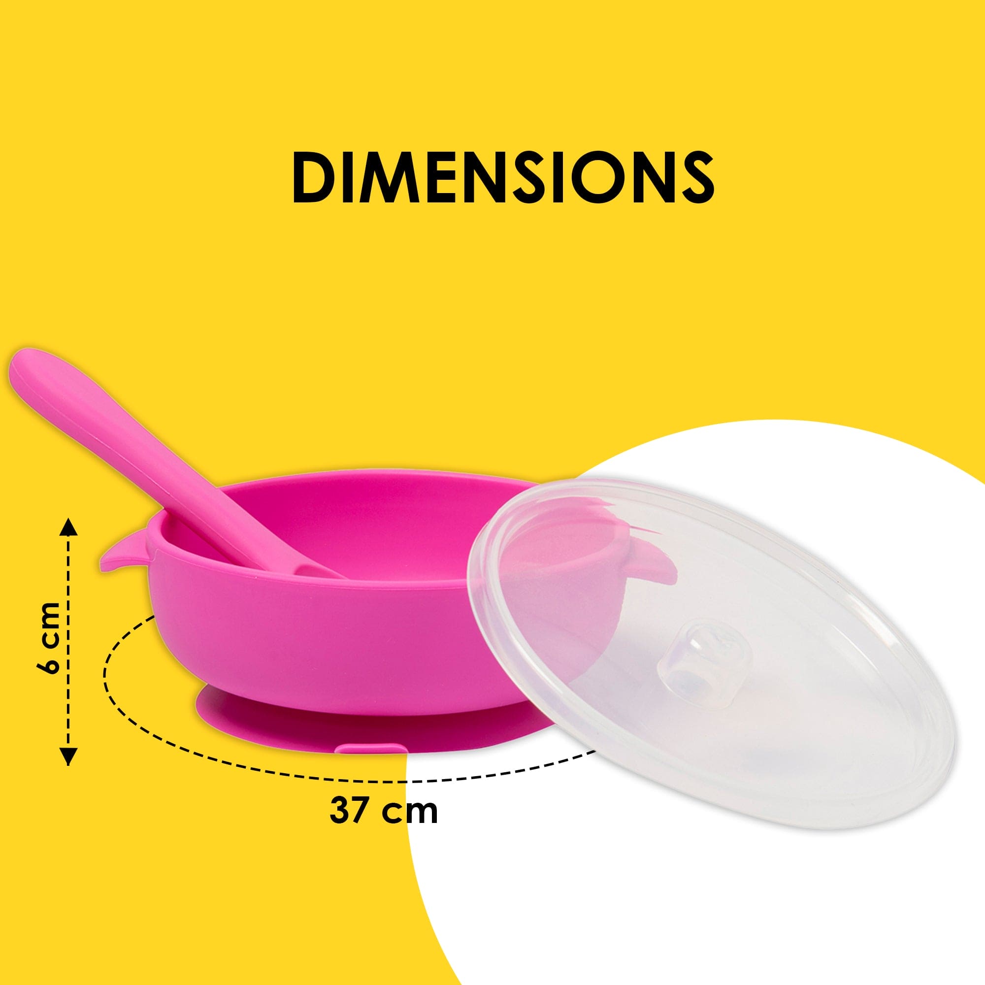 Magenta Silicon Bowl With Lid And Spoon Set