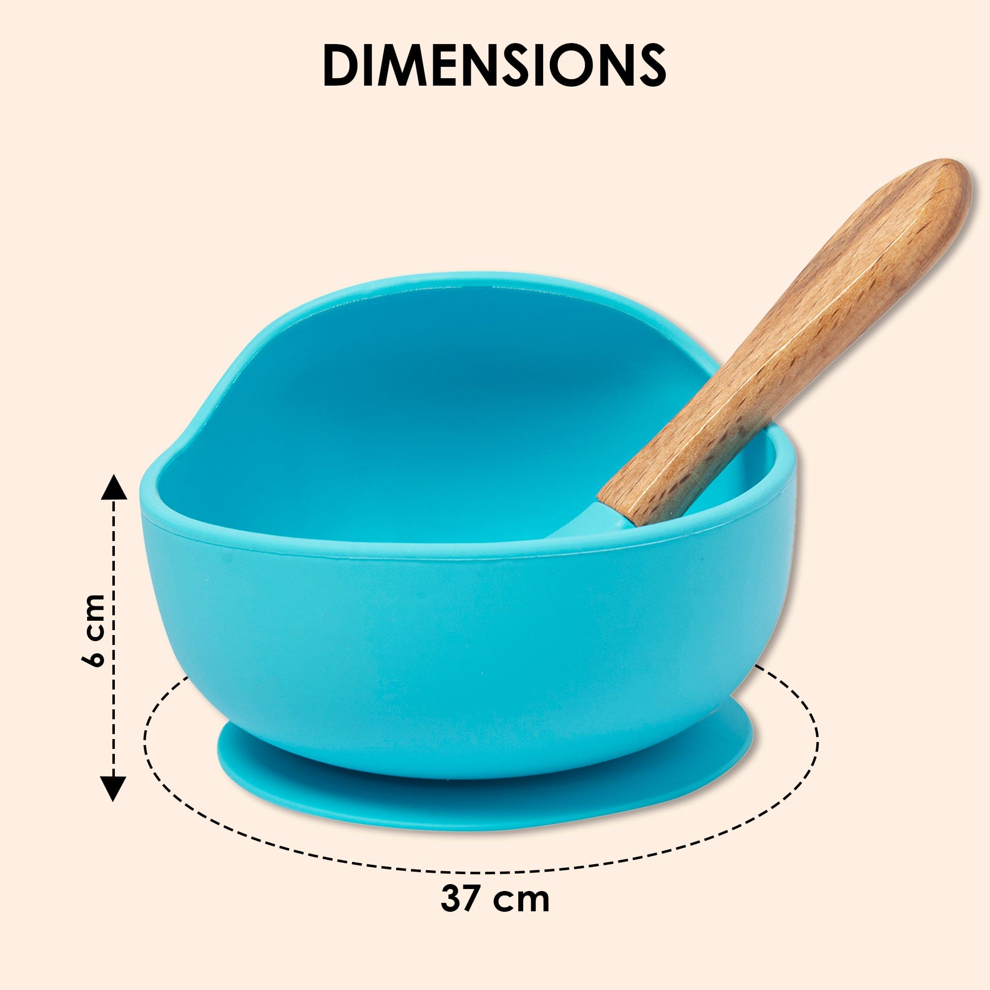 Blue Silicon Bowl And Spoon Set