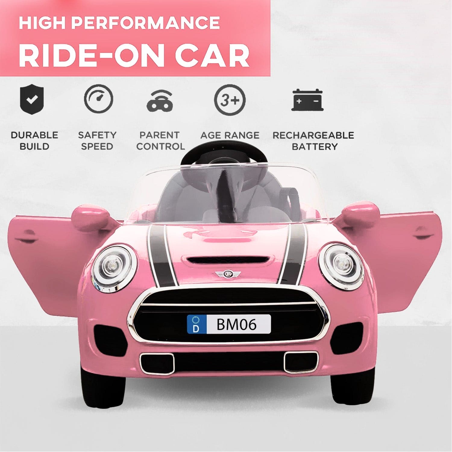Buy Pink Mini Cooper Electric Ride-On for Kids Online