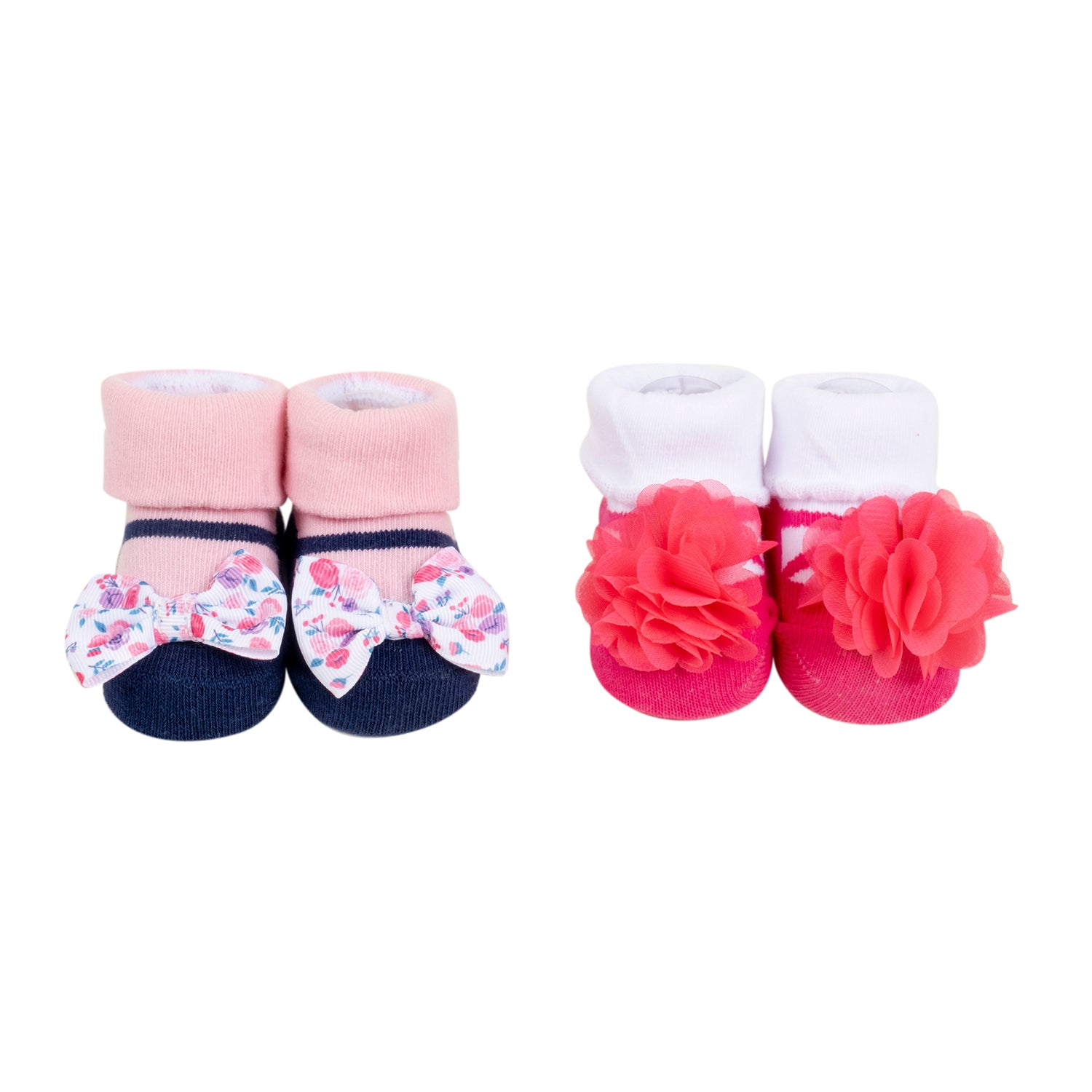 Baby Moo Ring a Ring o' Roses Infant Girl 4-Piece Gift Hairband And Socks Set - Pink