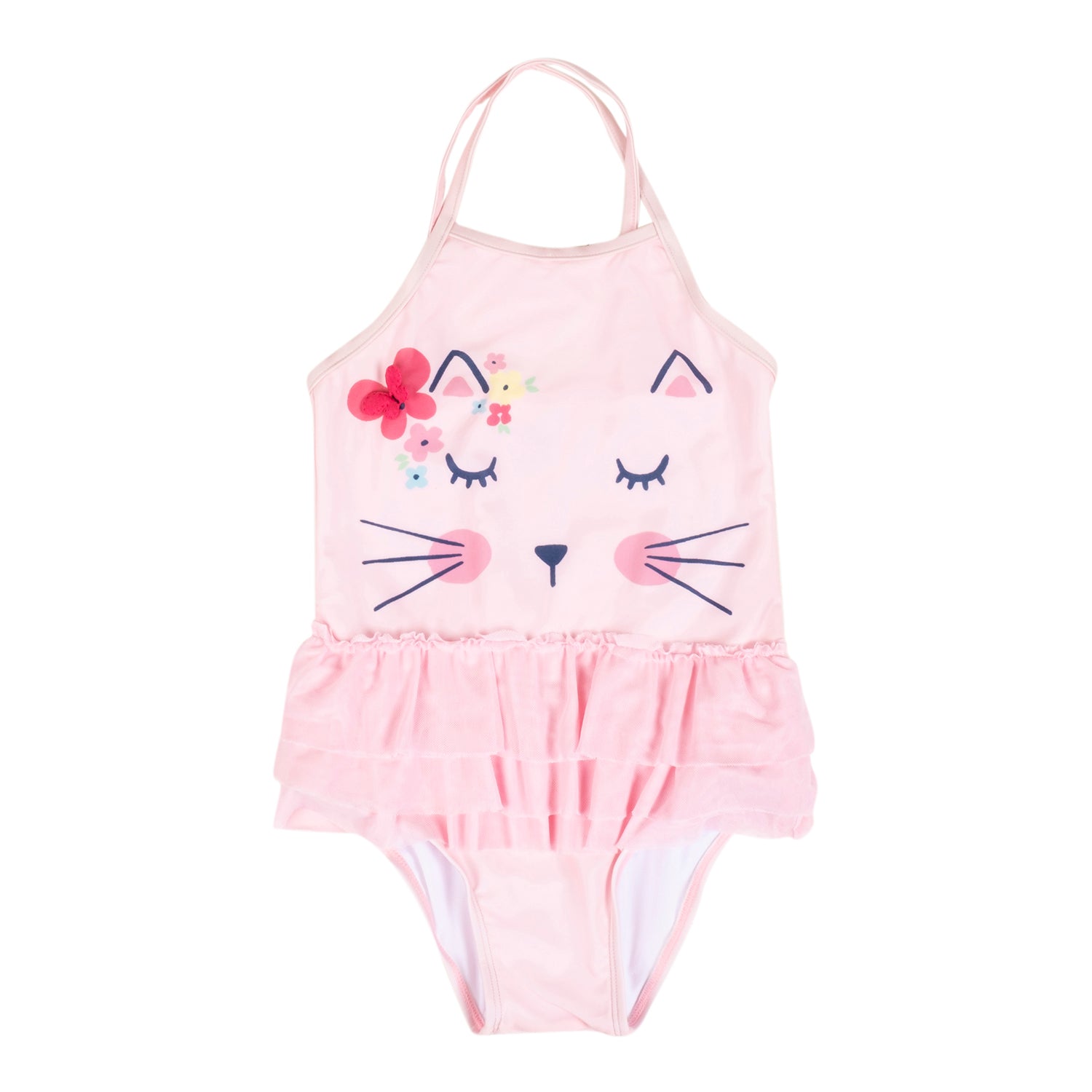 Baby Moo Sleeping Kitty Beach One-Piece Swimsuit Pool Swimming Costume - Pink