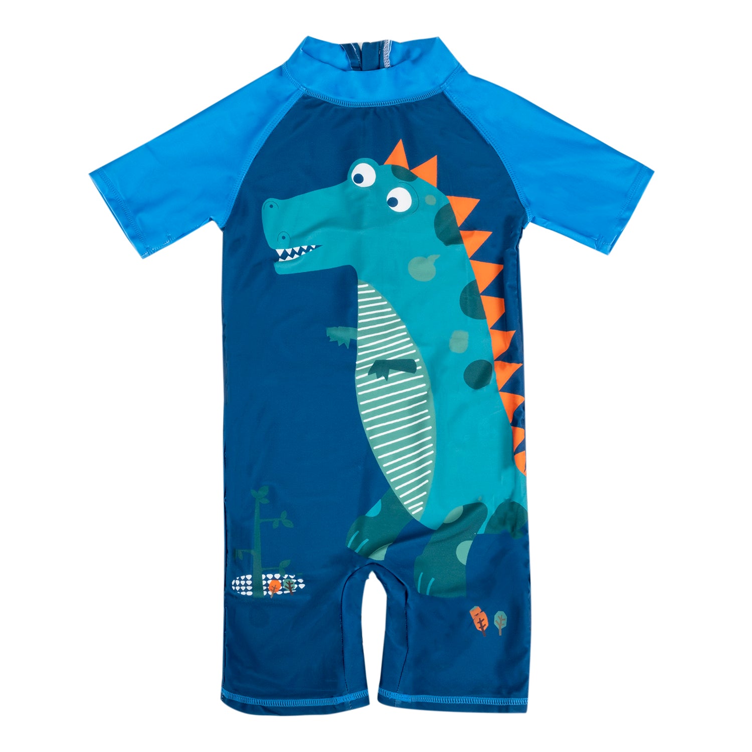 Baby Moo Dinosaur Beach Bodysuit One-Piece Swimsuit Pool Swimming Costume - Blue