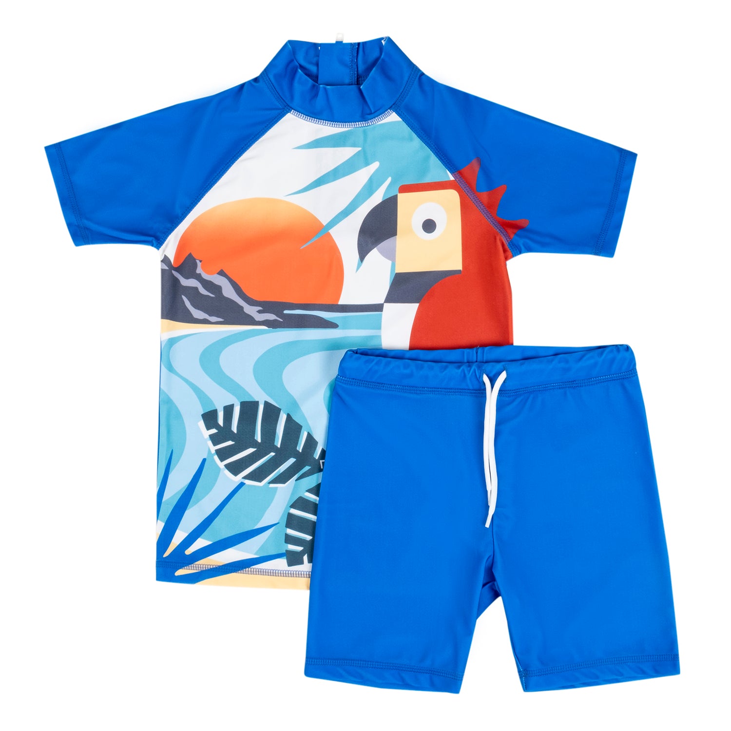 Baby Moo Singing Parrot Beach Bodysuit Two-Piece Swimsuit Pool Swimming Costume - Blue