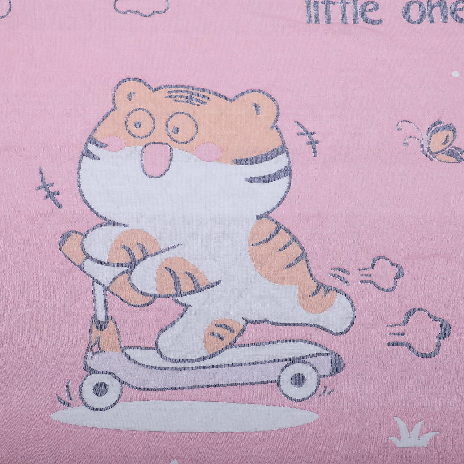 Baby Moo Wild Tiger All Season Medium Muslin Blanket - Pink - Baby Moo