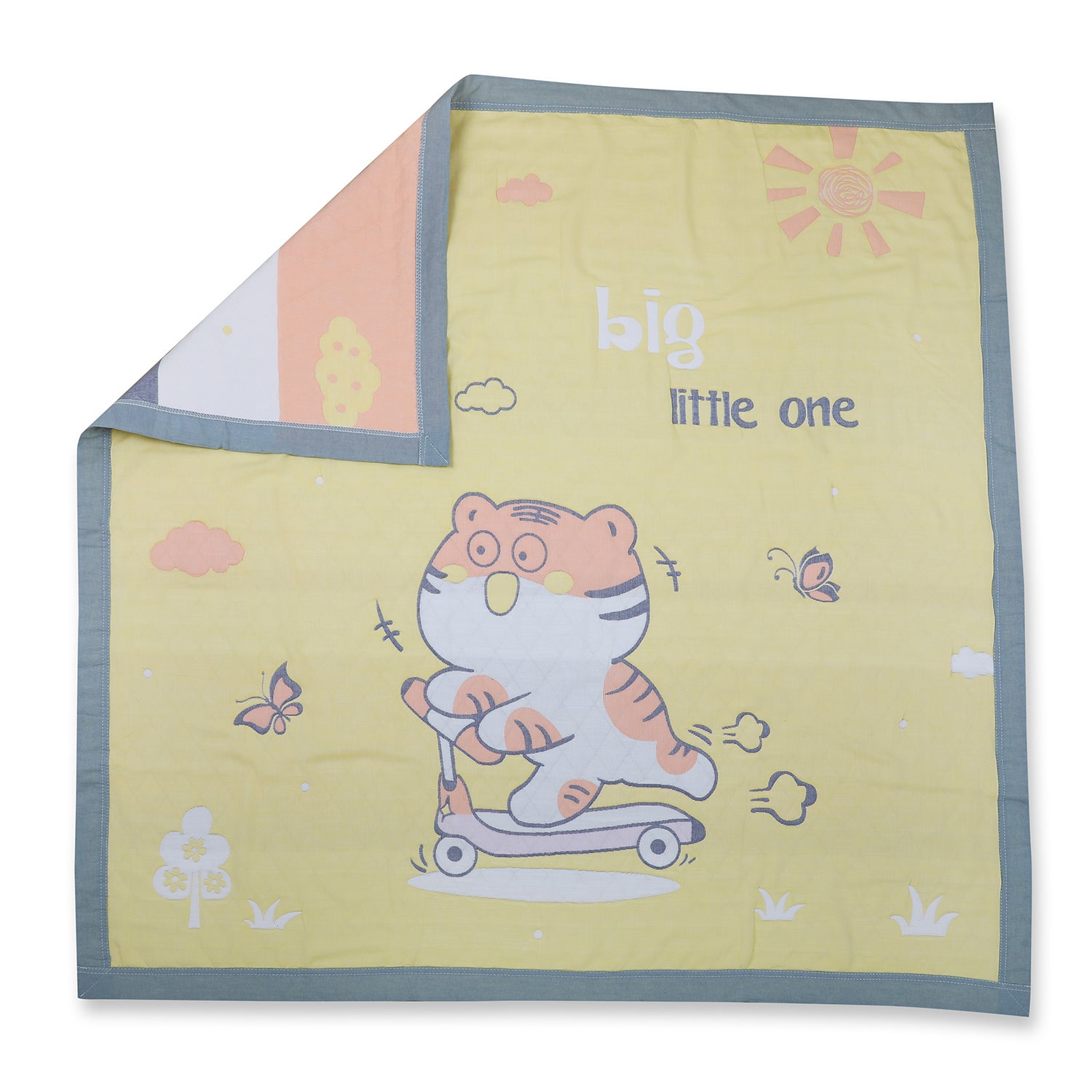 Baby Moo Wild Tiger All Season Medium Muslin Blanket - Yellow - Baby Moo