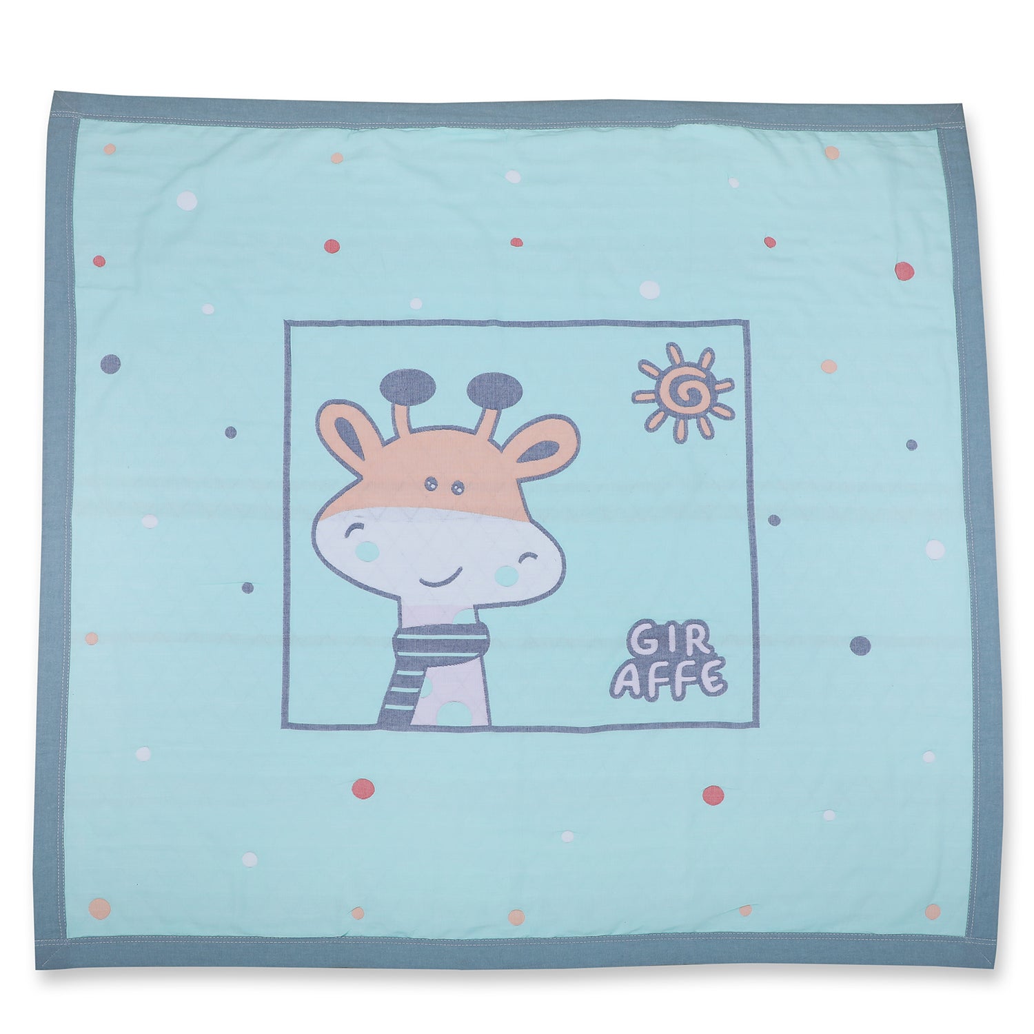 Baby Moo Giraffe All Season Medium Muslin Blanket - Mint Green - Baby Moo