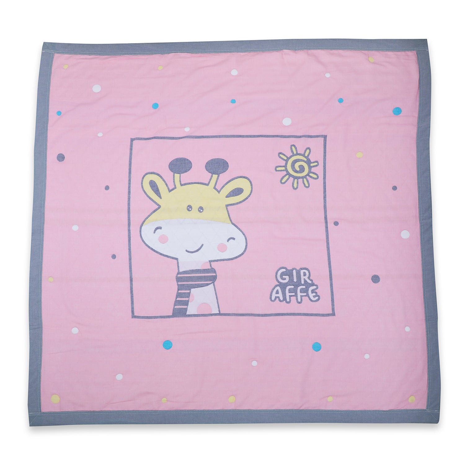 Baby Moo Giraffe All Season Medium Muslin Blanket - Pink - Baby Moo
