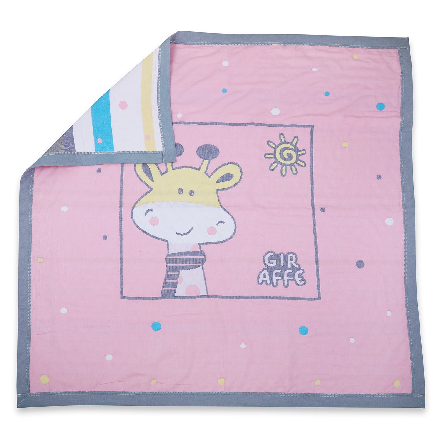Baby Moo Giraffe All Season Medium Muslin Blanket - Pink - Baby Moo