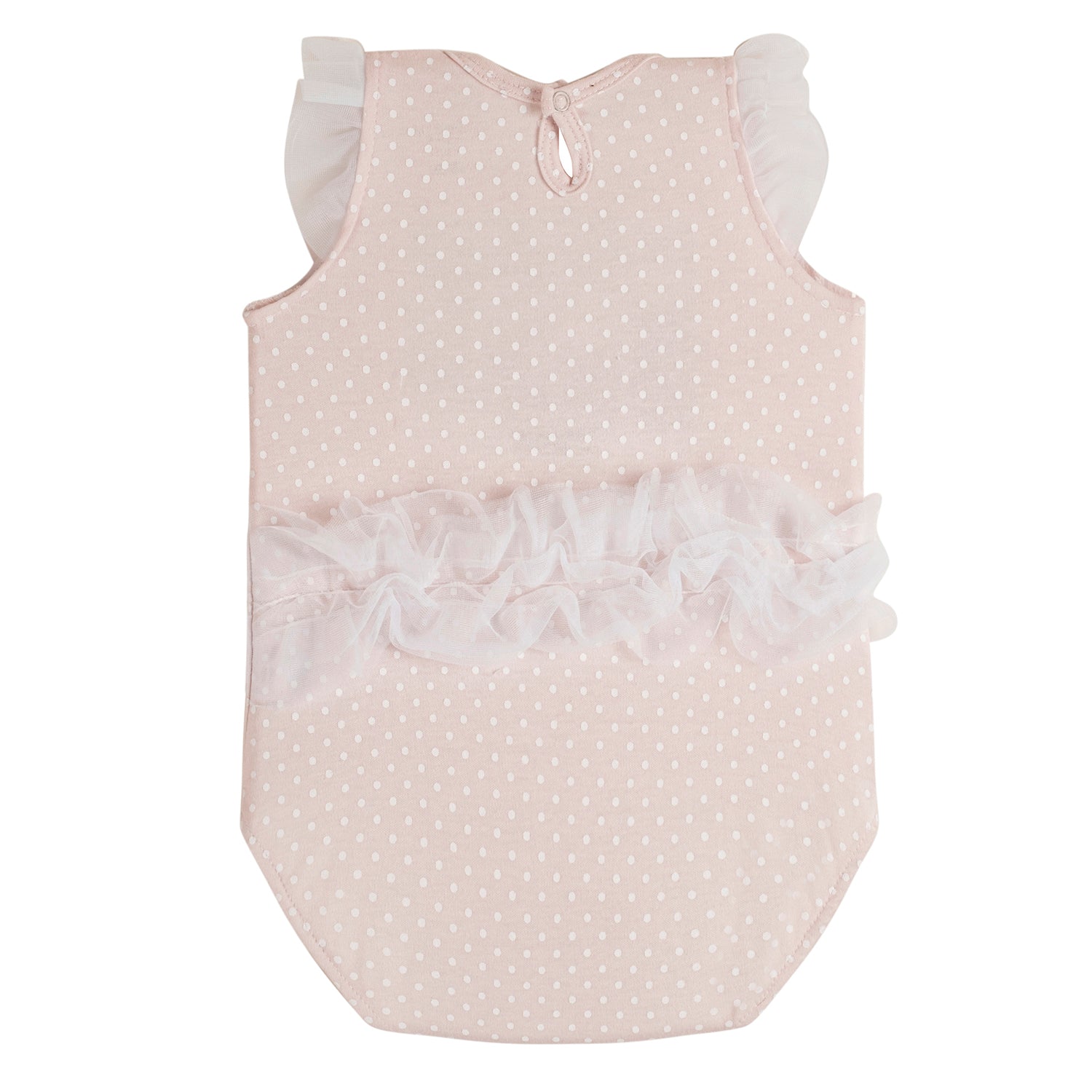 Baby Moo Polka Dotted Gift Set 3 Piece With Bodysuit, Socks And Headband - Peach