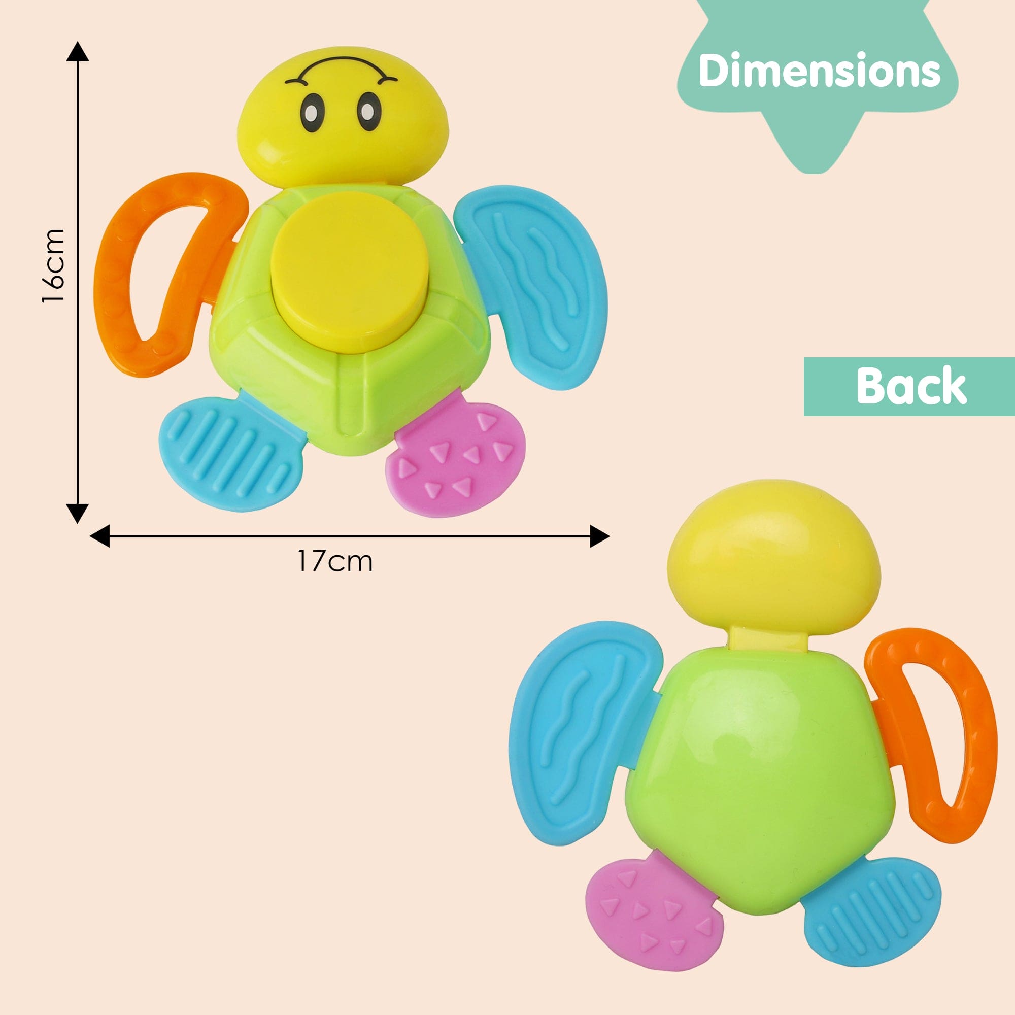 Smiley Multicolour Touch Button Rattle Toy