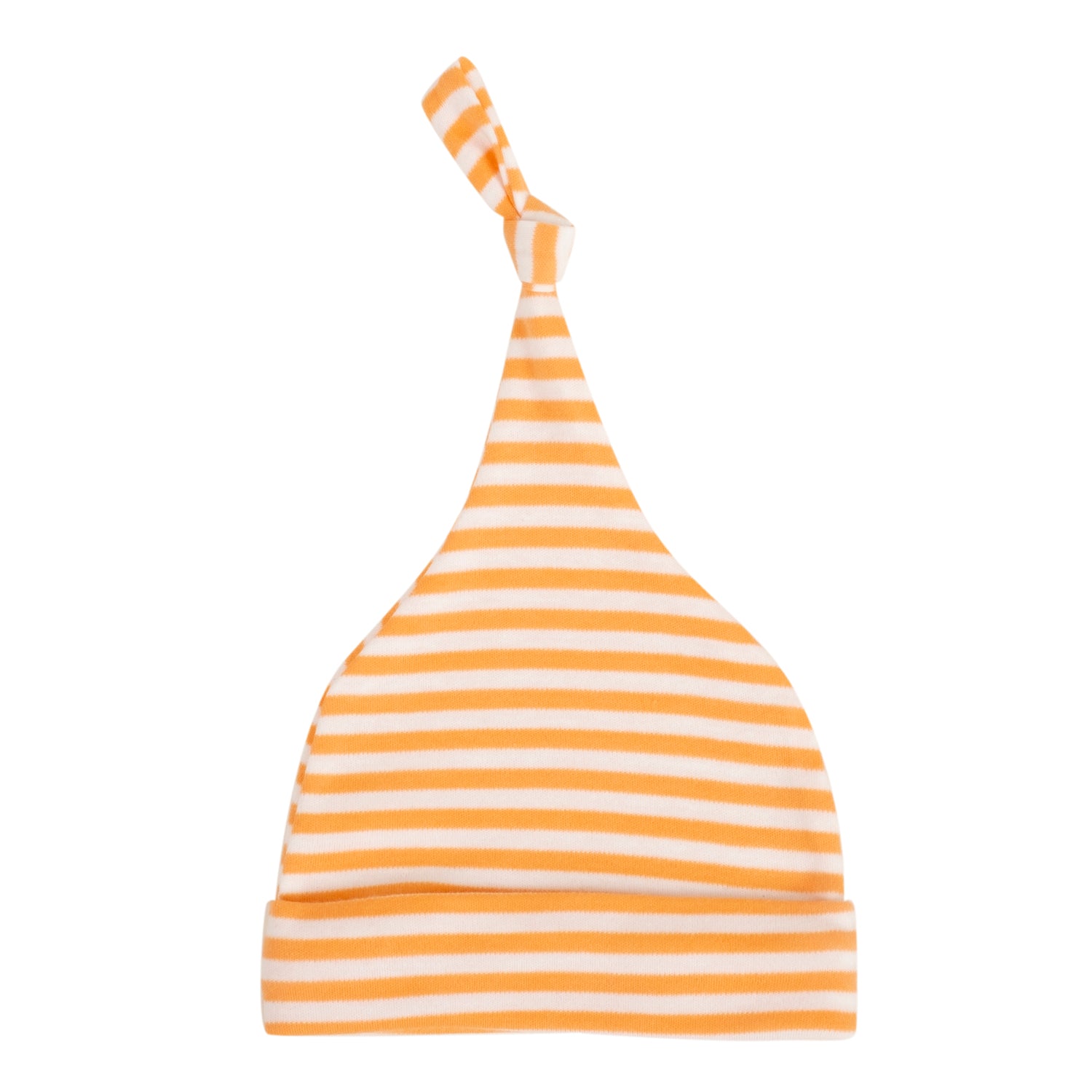 Baby Moo Lucky Ducky Knotted Infants Ultra Soft 100% Cotton All Season Pack of 3 Caps - Orange