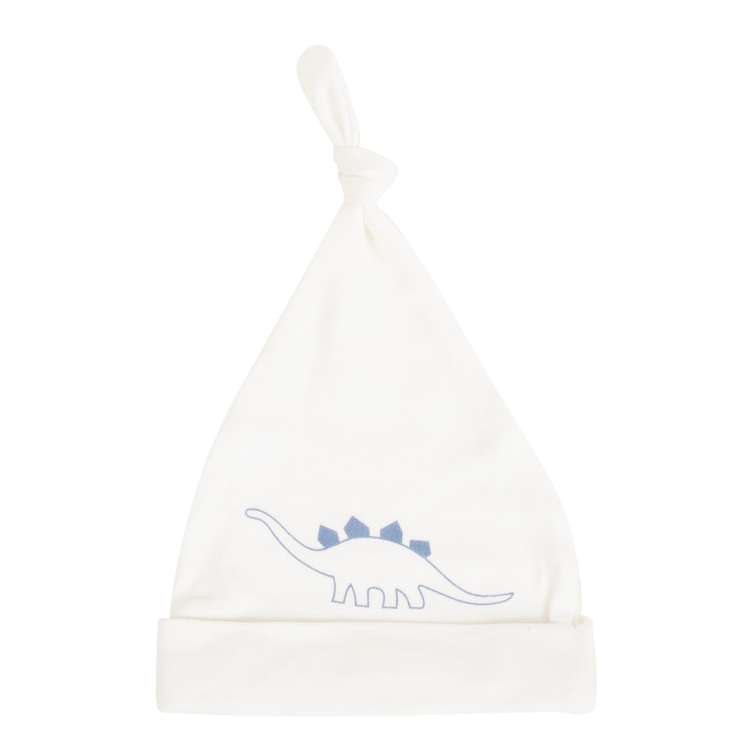Baby Moo Dashing Dino Knotted Infants Ultra Soft 100% Cotton All Season Pack of 3 Caps - White